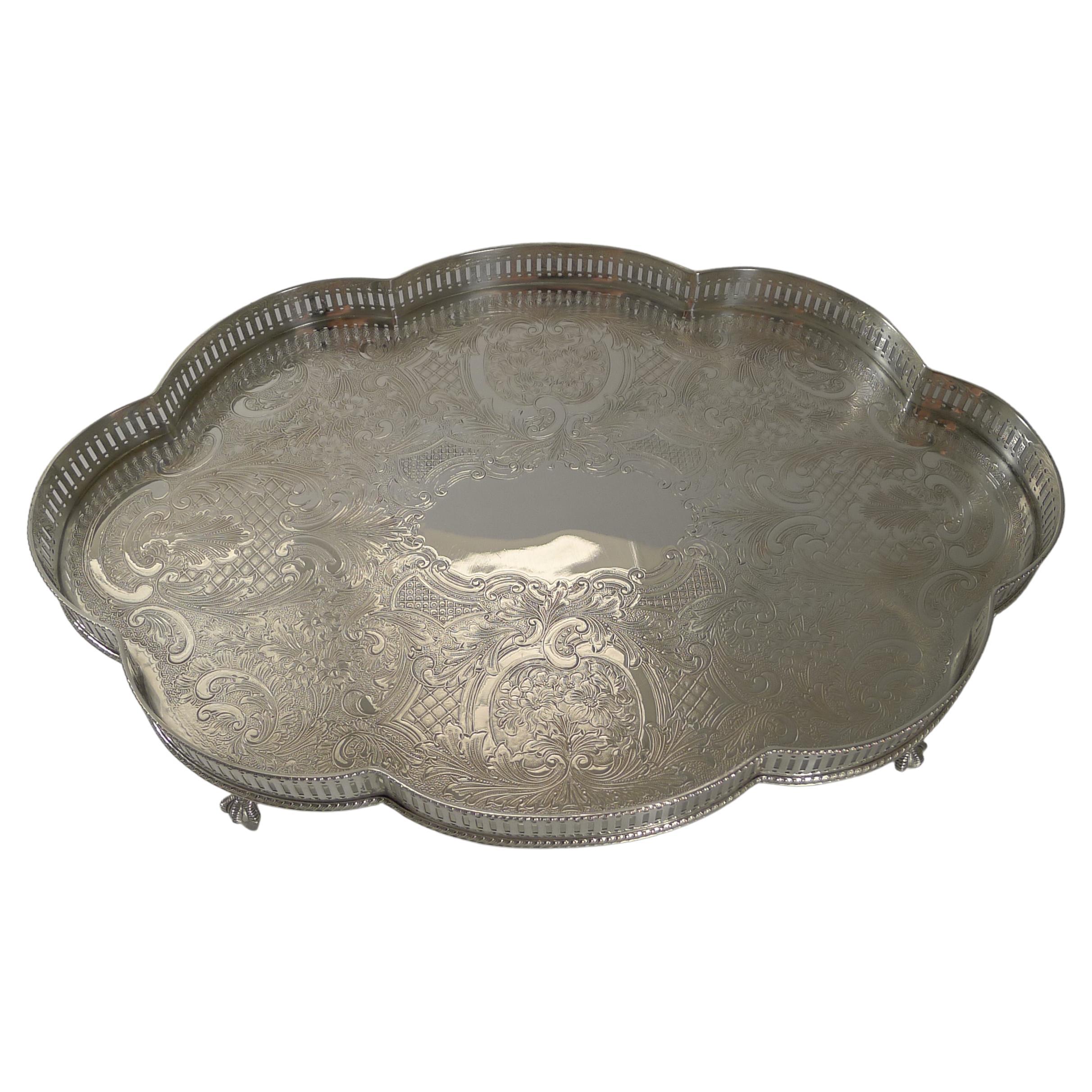 Vintage Mappin & Webb Silver Plated Galleried Tray
