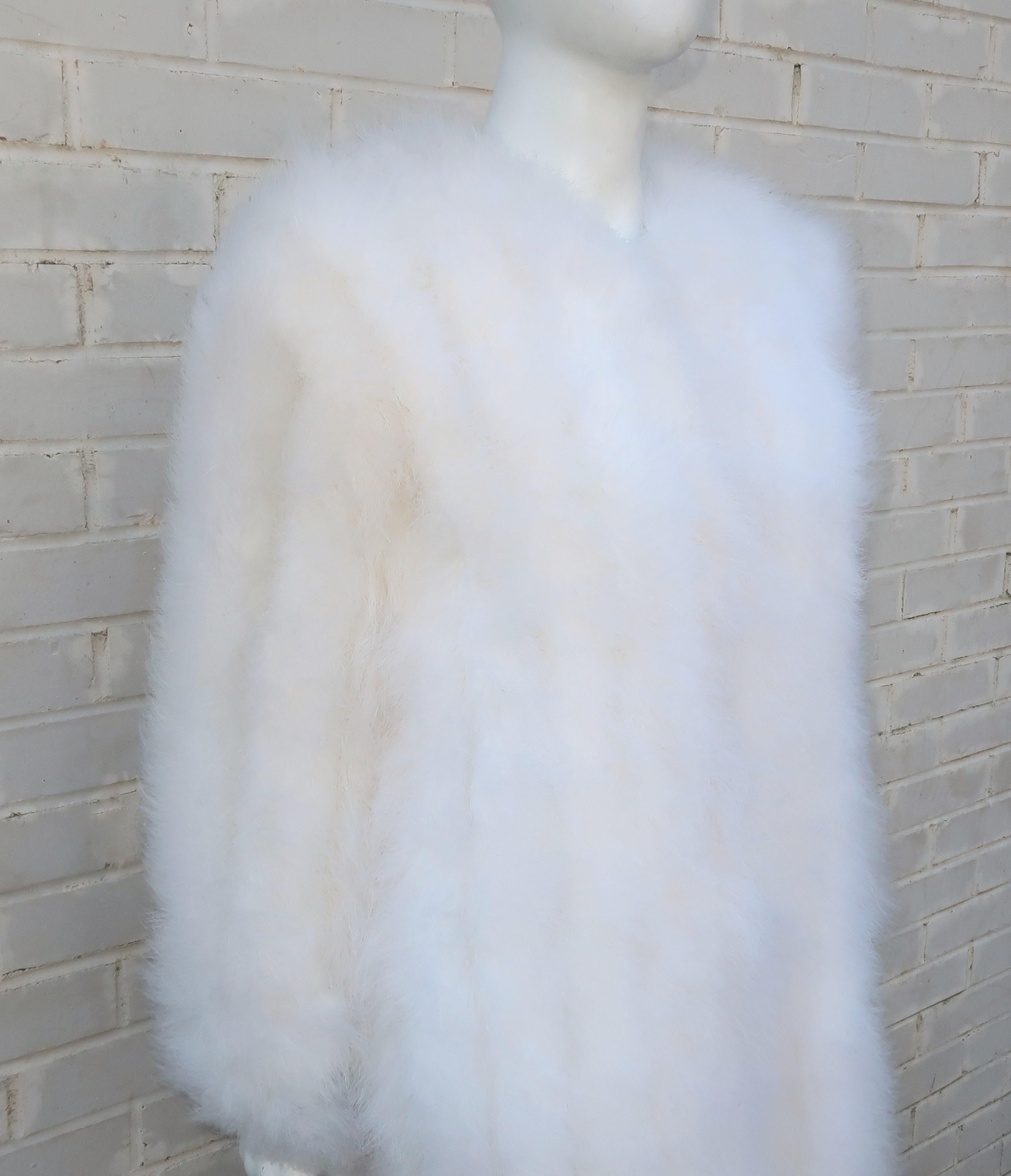 Women's Vintage Marabou Feather Evening Jacket Coat