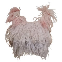 Vintage marabou pink and grey vest