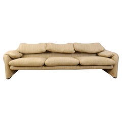 Vintage Maralunga 3 seater sofa by Vico Magistretti for Cassina, 1973