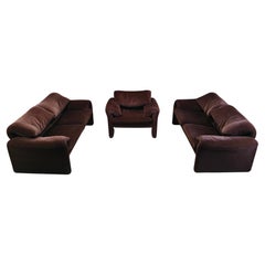 Vintage Maralunga sofa set by Vico Magistretti for Cassina, 1973