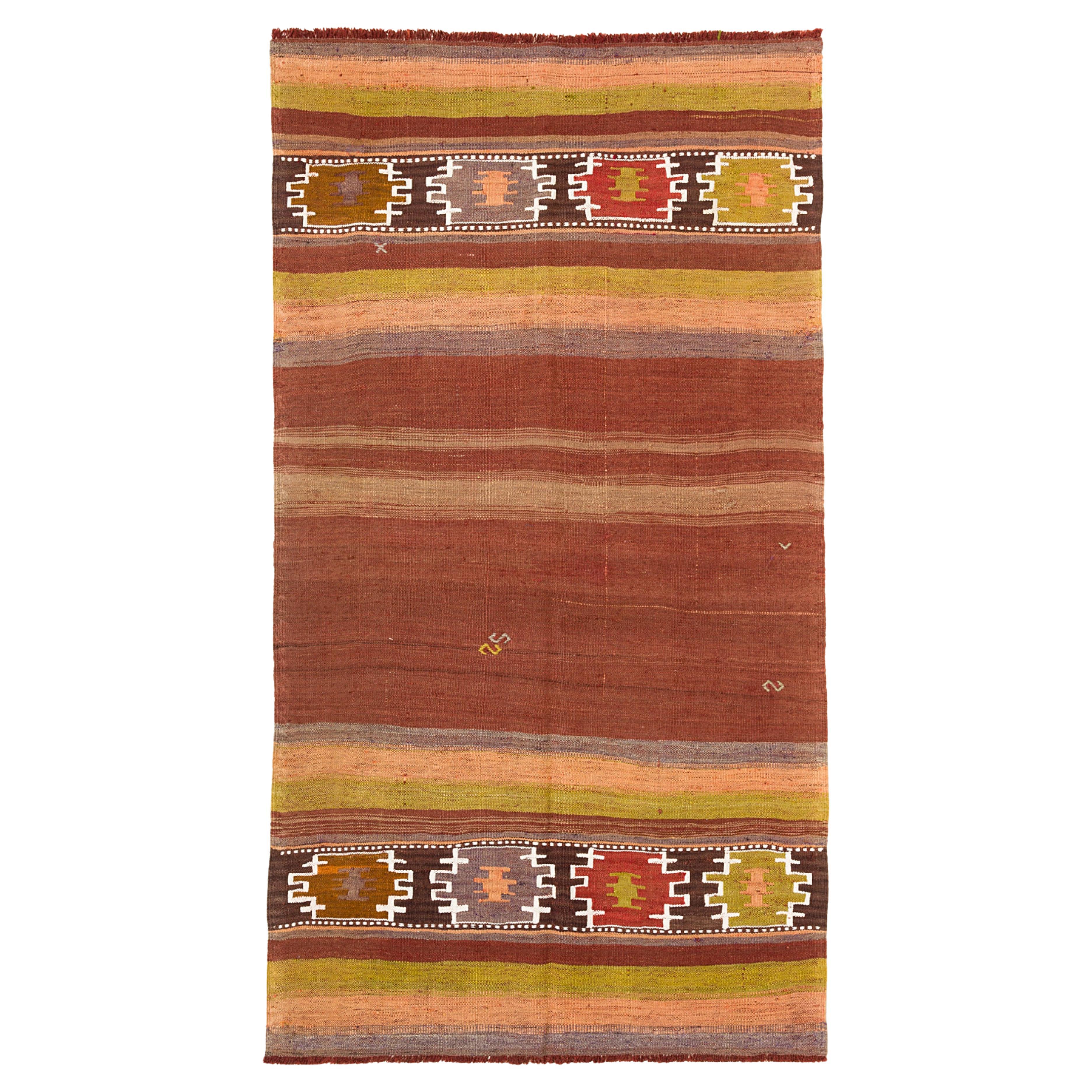 Vintage Maras Antiguo Kilim Anatolia Alfombra Turca Lana