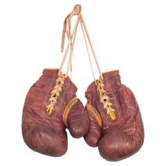 Used Marathon Leather Boxing Gloves c.1950-1960