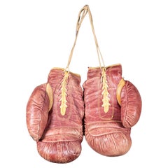 Used Marathon Leather Boxing Gloves c.1950-1960 (FREE SHIPPING)