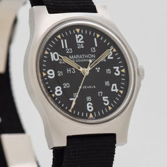 Vintage Marathon Stainless Steel Military Watch with Gallet Movement, 1985