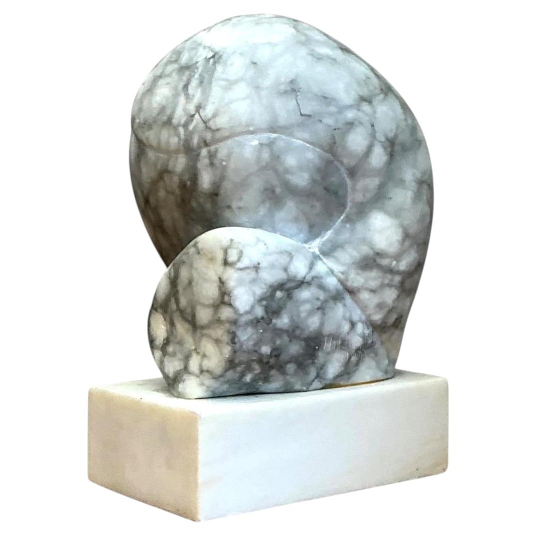 Sculpture vintage en marbre représentant une forme abstraite