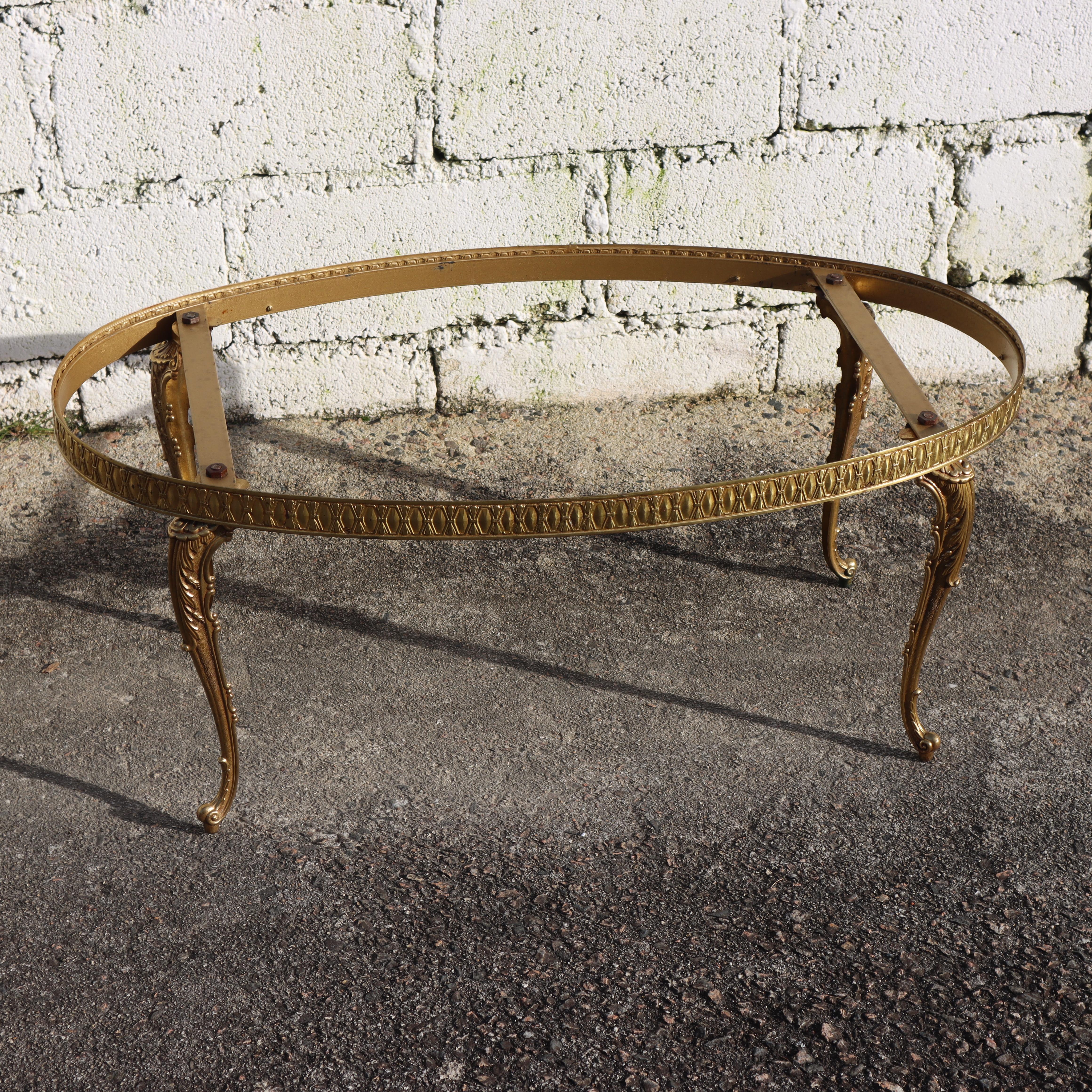 Vintage Marble and Brass Coffee Table-Cocktail Table-Lounge-Table-Louis XV-60s 6