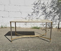 Vintage Marble and Brass Coffee Table - Lounge Table-Regency Style -70s