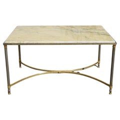 Table basse vintage en marbre et laiton - Table de salon - Style Régence - années 70