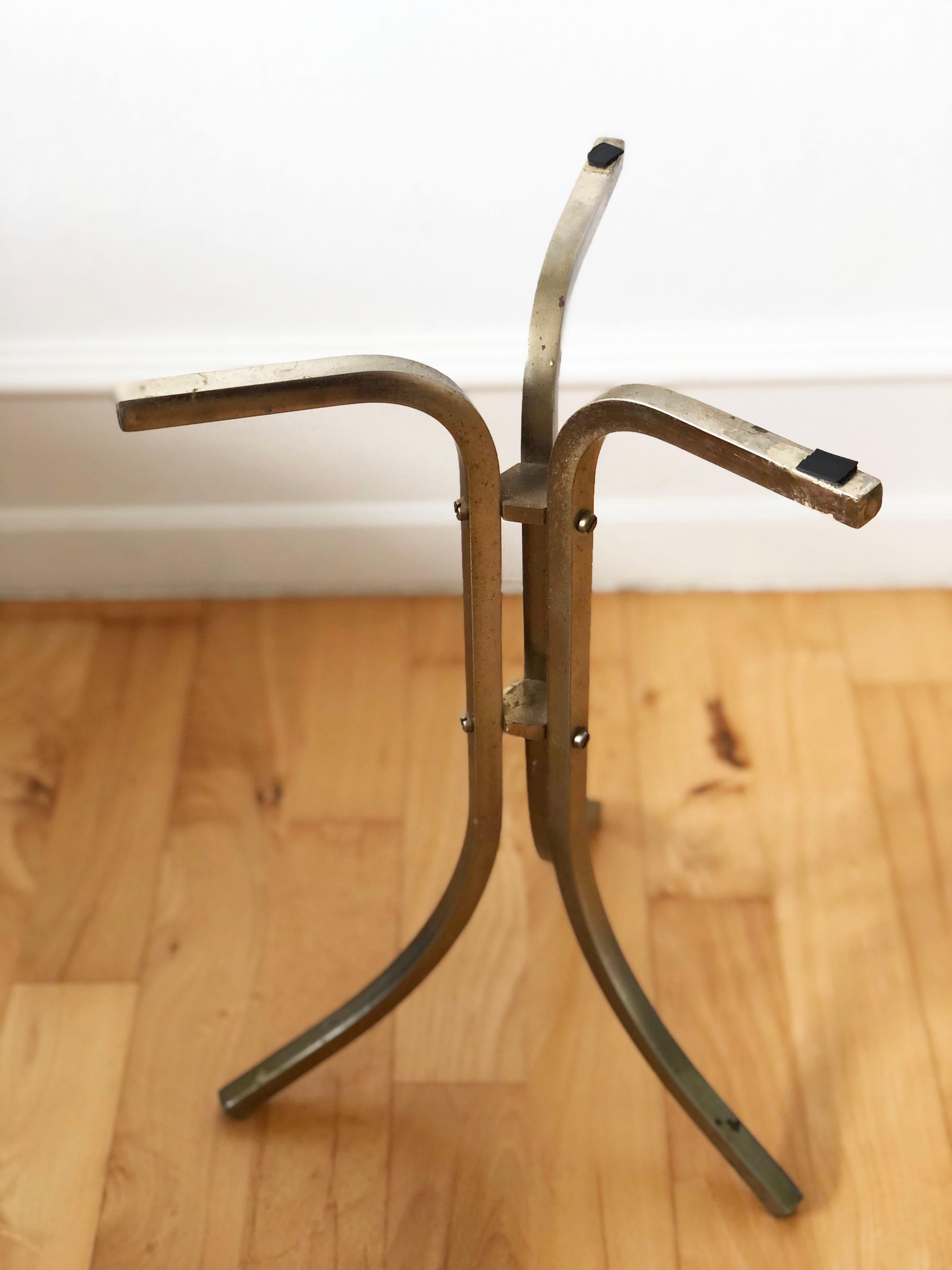 Vintage Marble and Brass Side Table Italy For Sale 1