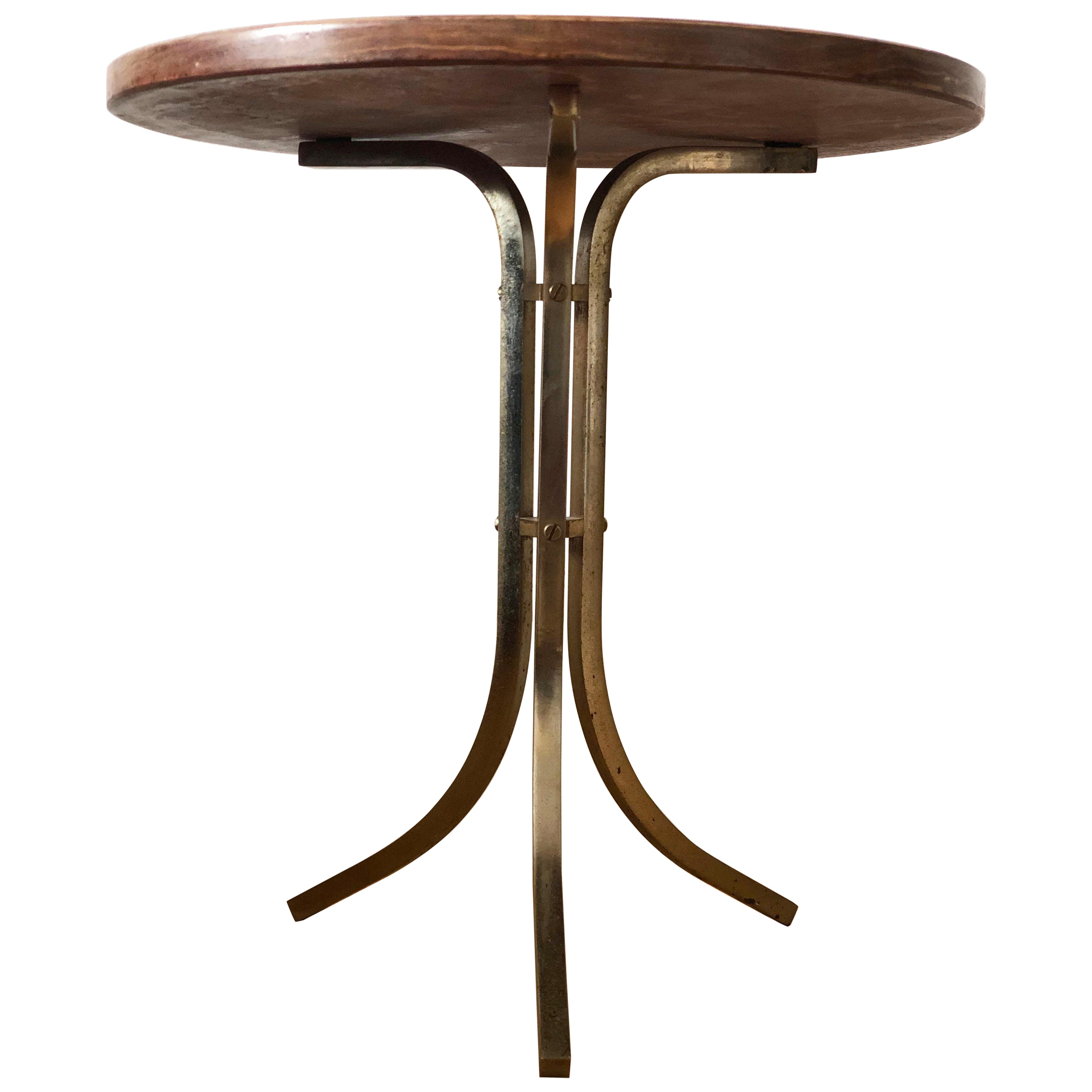 Vintage Marble and Brass Side Table Italy For Sale