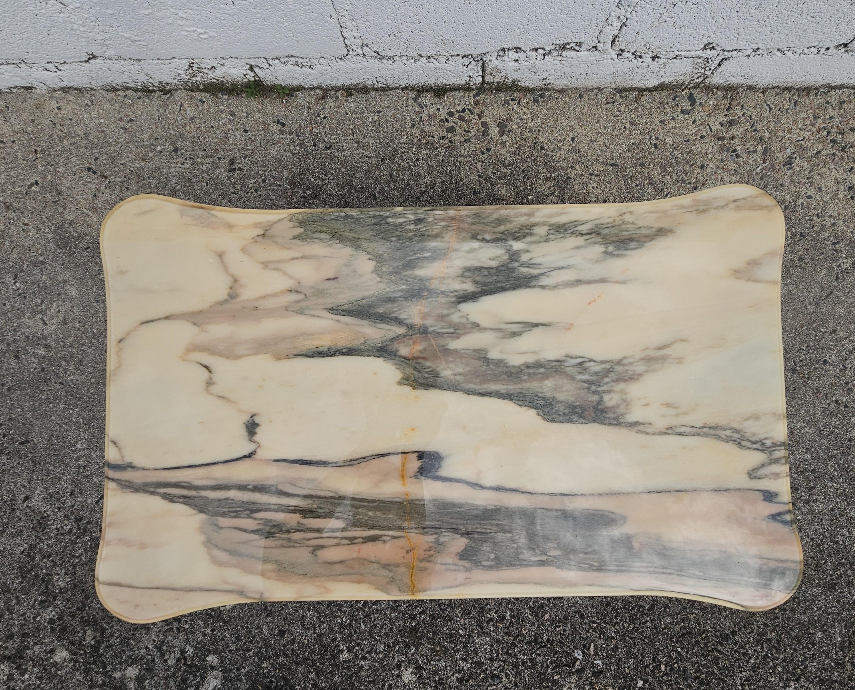 Vintage Marble and Bronze Coffee Table-Lounge Table-Baroque Style-60s For Sale 7