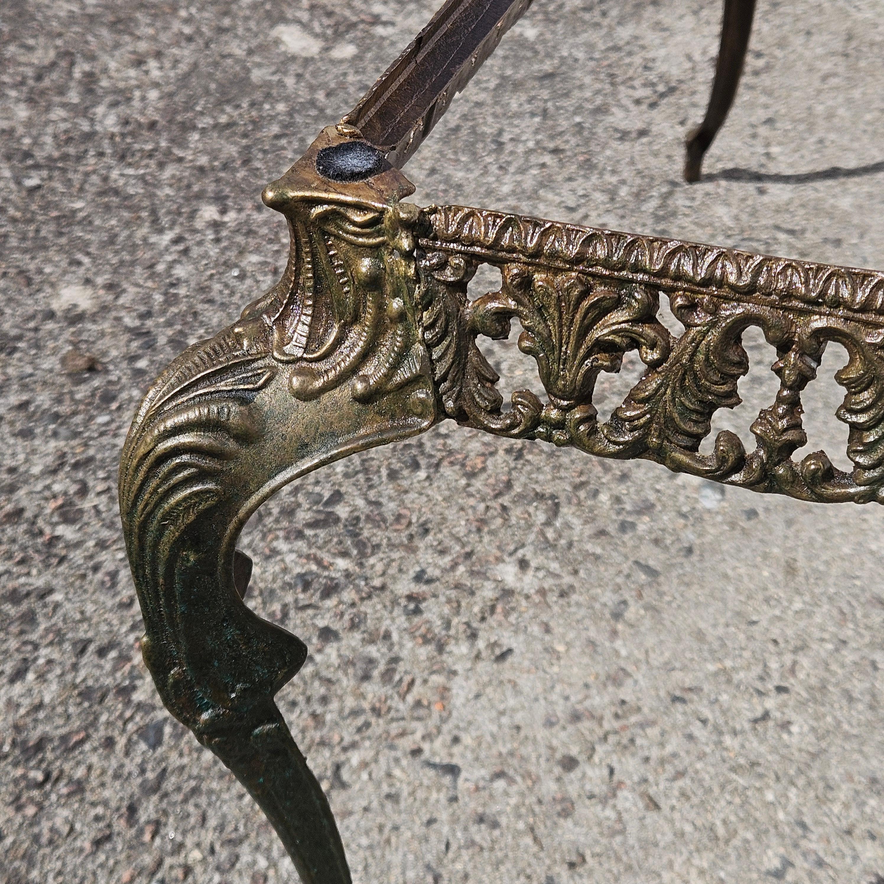Vintage Marble and Bronze Coffee Table-Lounge Table-Baroque Style-60s For Sale 9