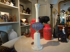 Vintage Marble and Murano Glass Lamp by Marbro