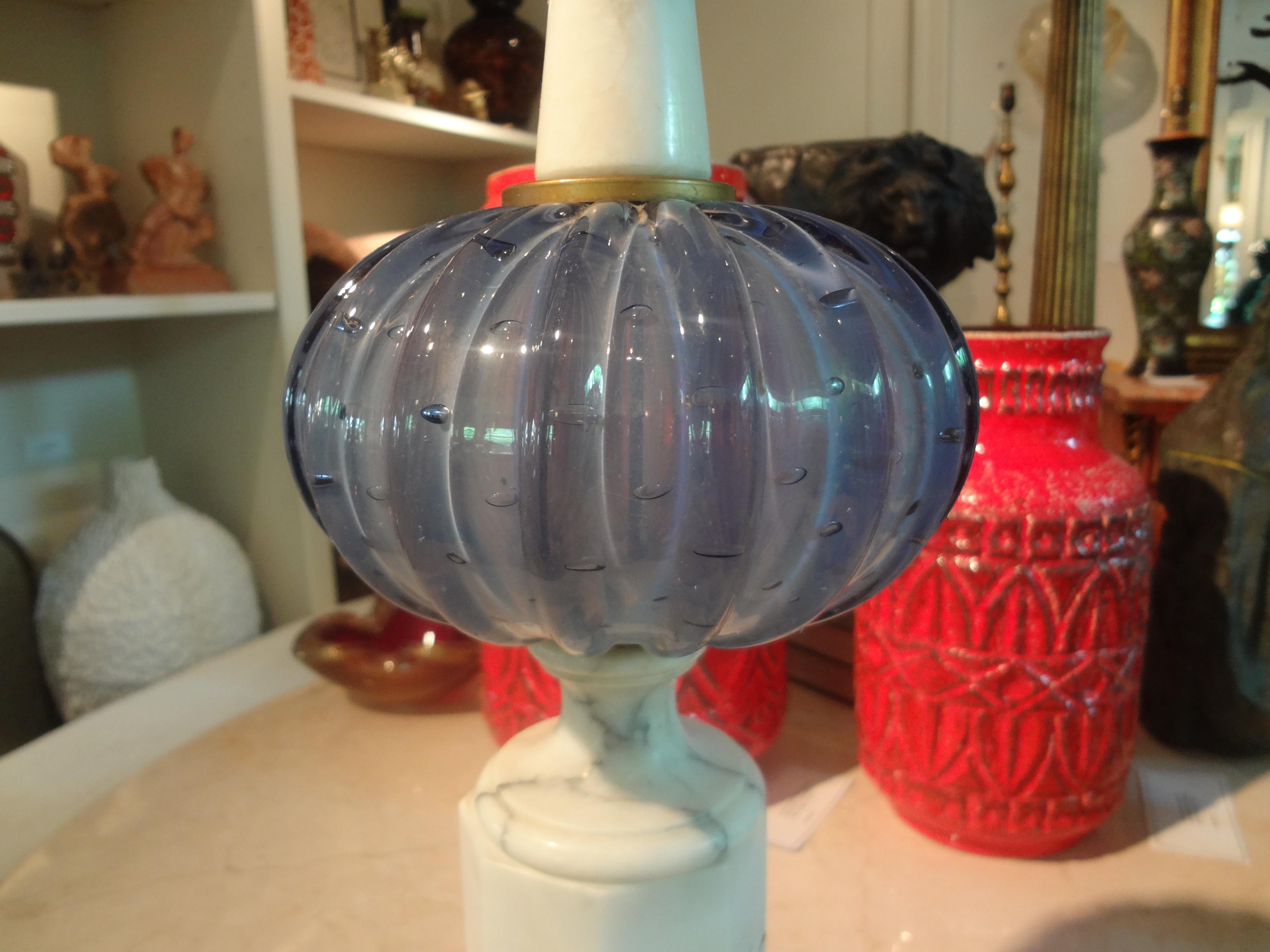 Mid-Century Modern Vintage Marble and Murano Glass Lamp by Marbro