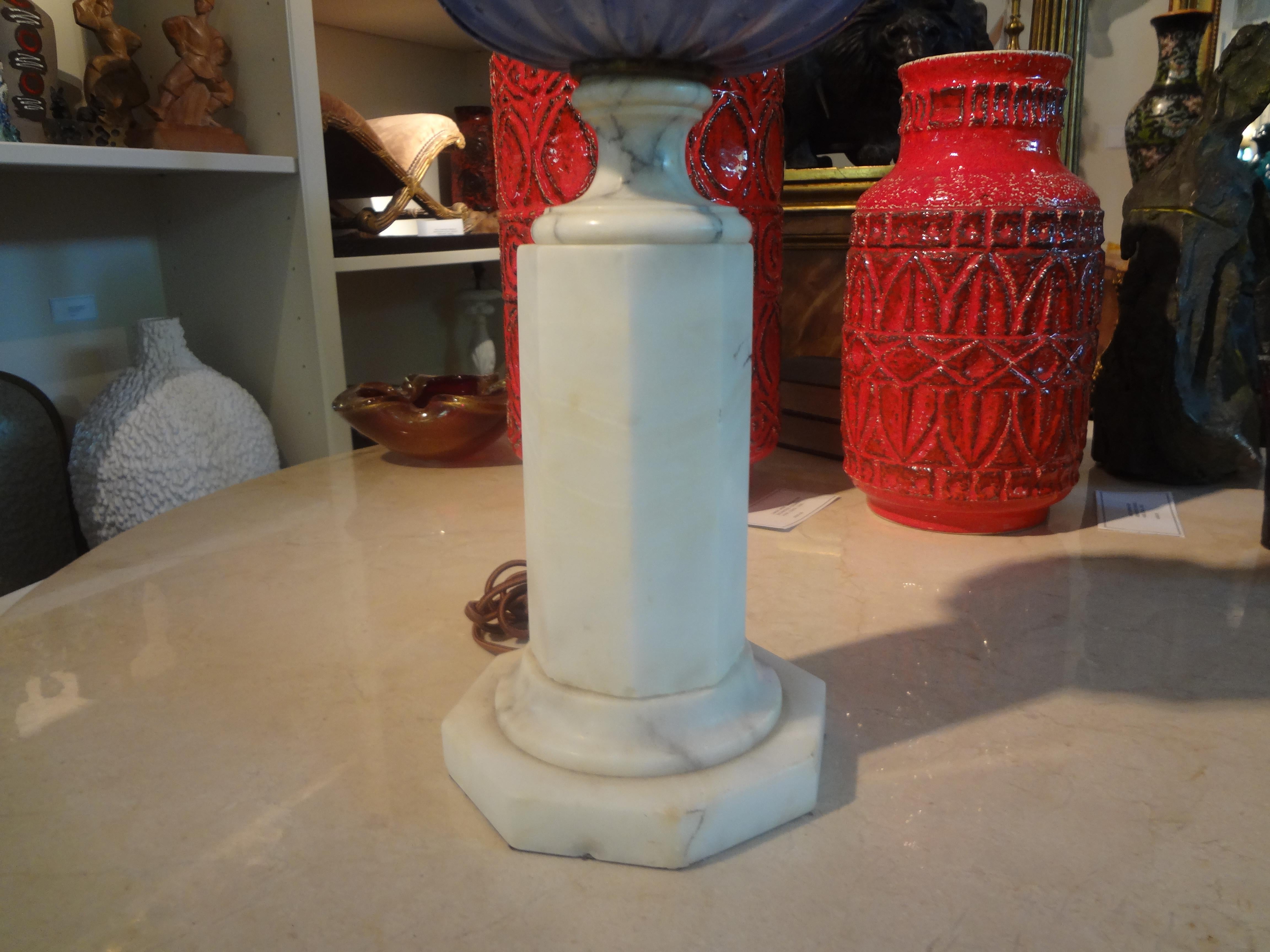 Italian Vintage Marble and Murano Glass Lamp by Marbro