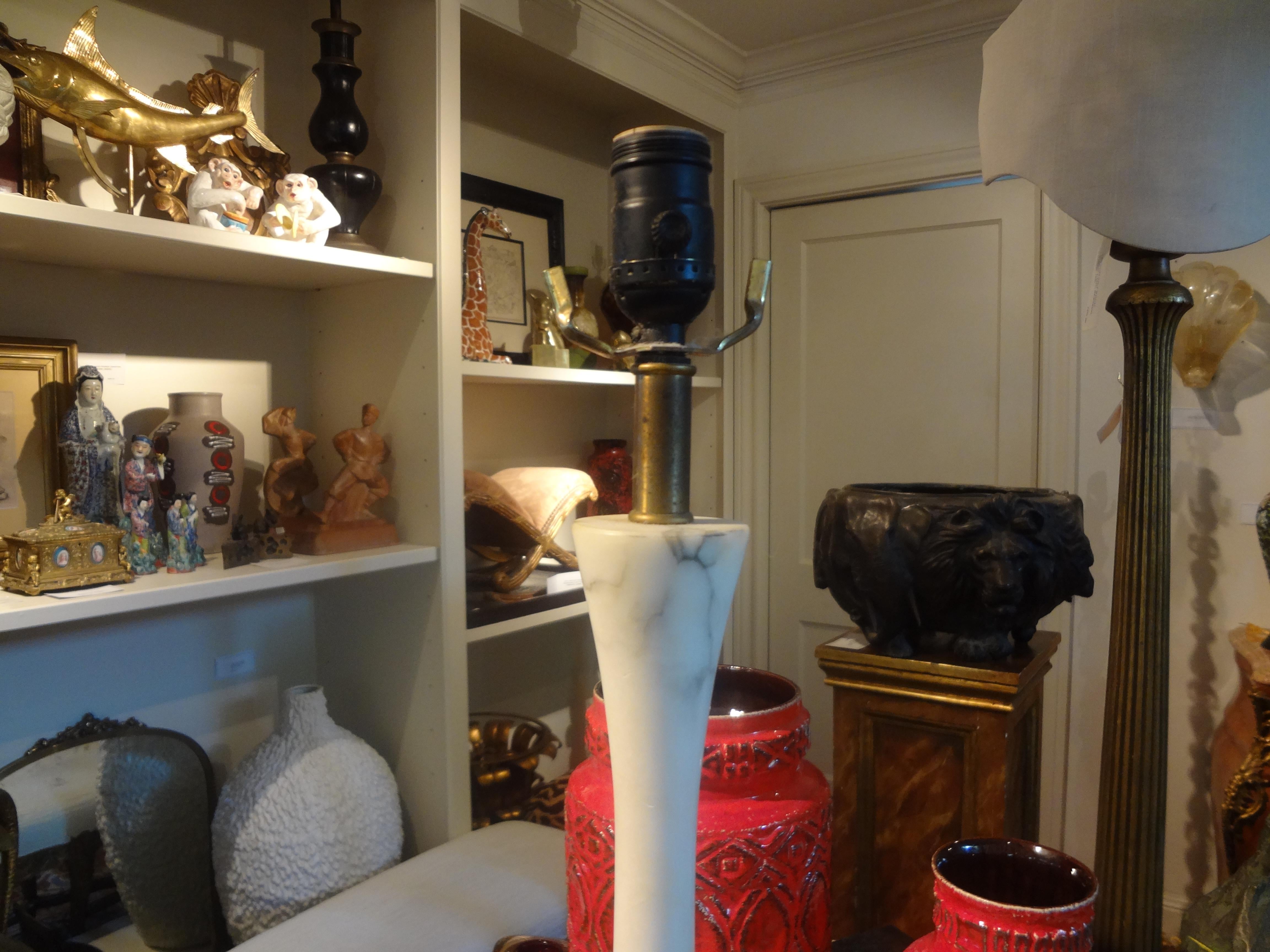 Lampe vintage en marbre et verre de Murano par Marbro 1