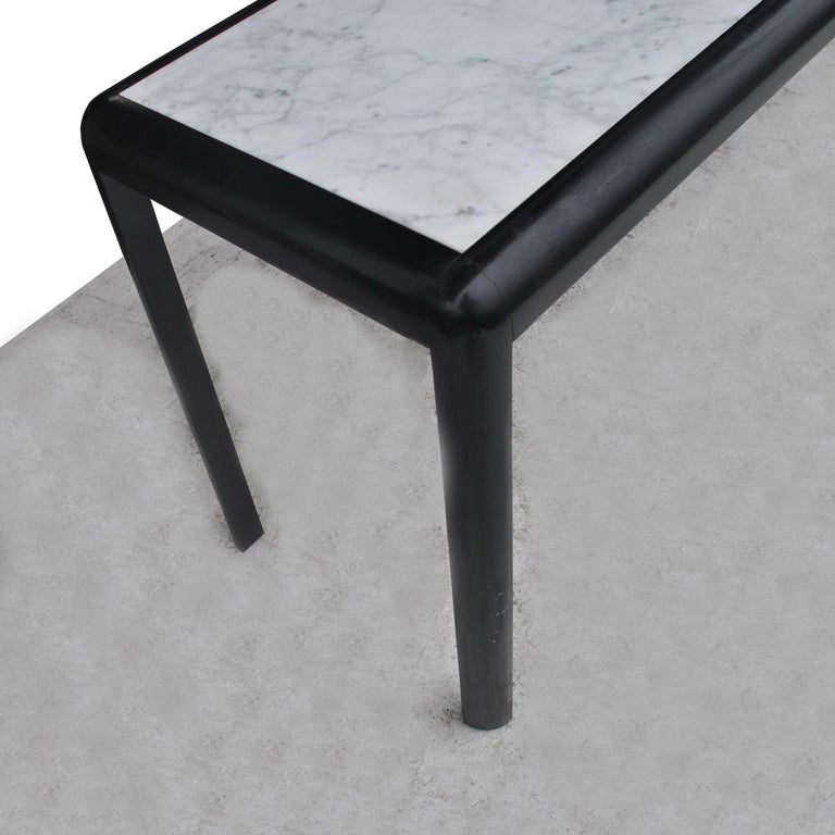 Vintage Marble and Wood Console Table For Sale at 1stDibs
