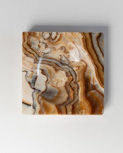 Vintage Marble Ashtray - Beige, Black, Brown Marbled, Italy, 1970s