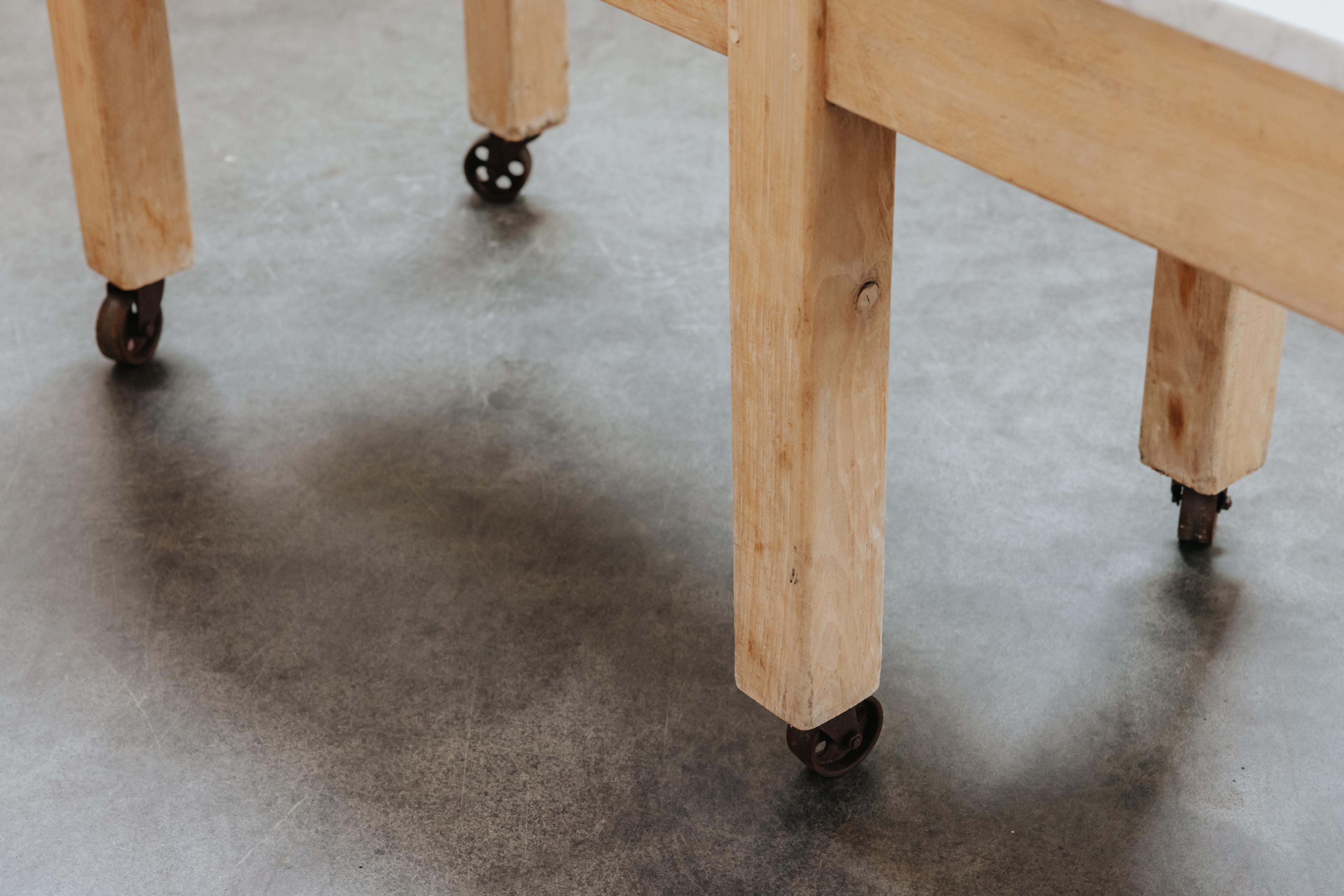 Vintage Marble Bakery Console Table From France, Circa 1940 For Sale 3