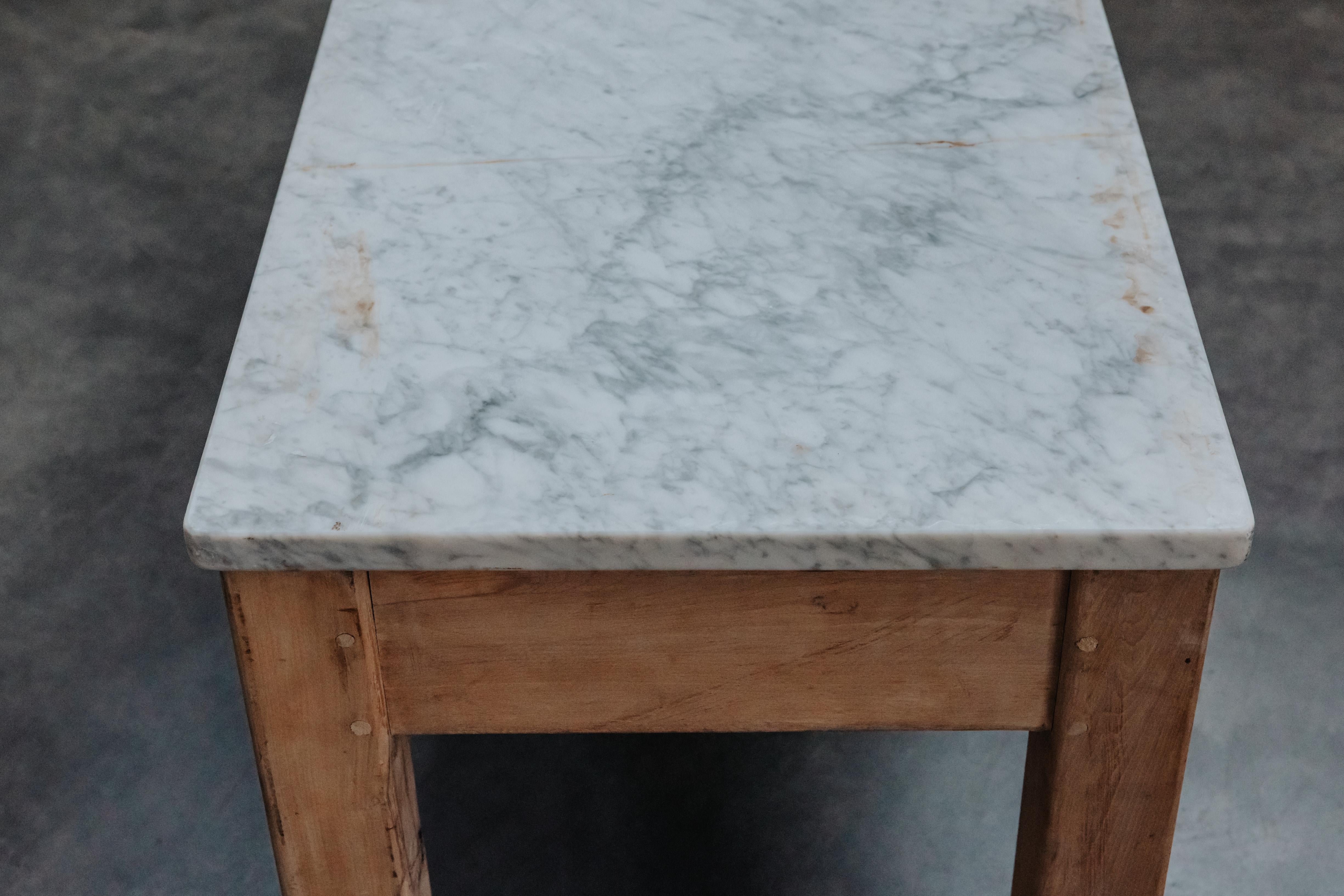 Vintage Marble Bakery Console Table From France, Circa 1940 For Sale 4