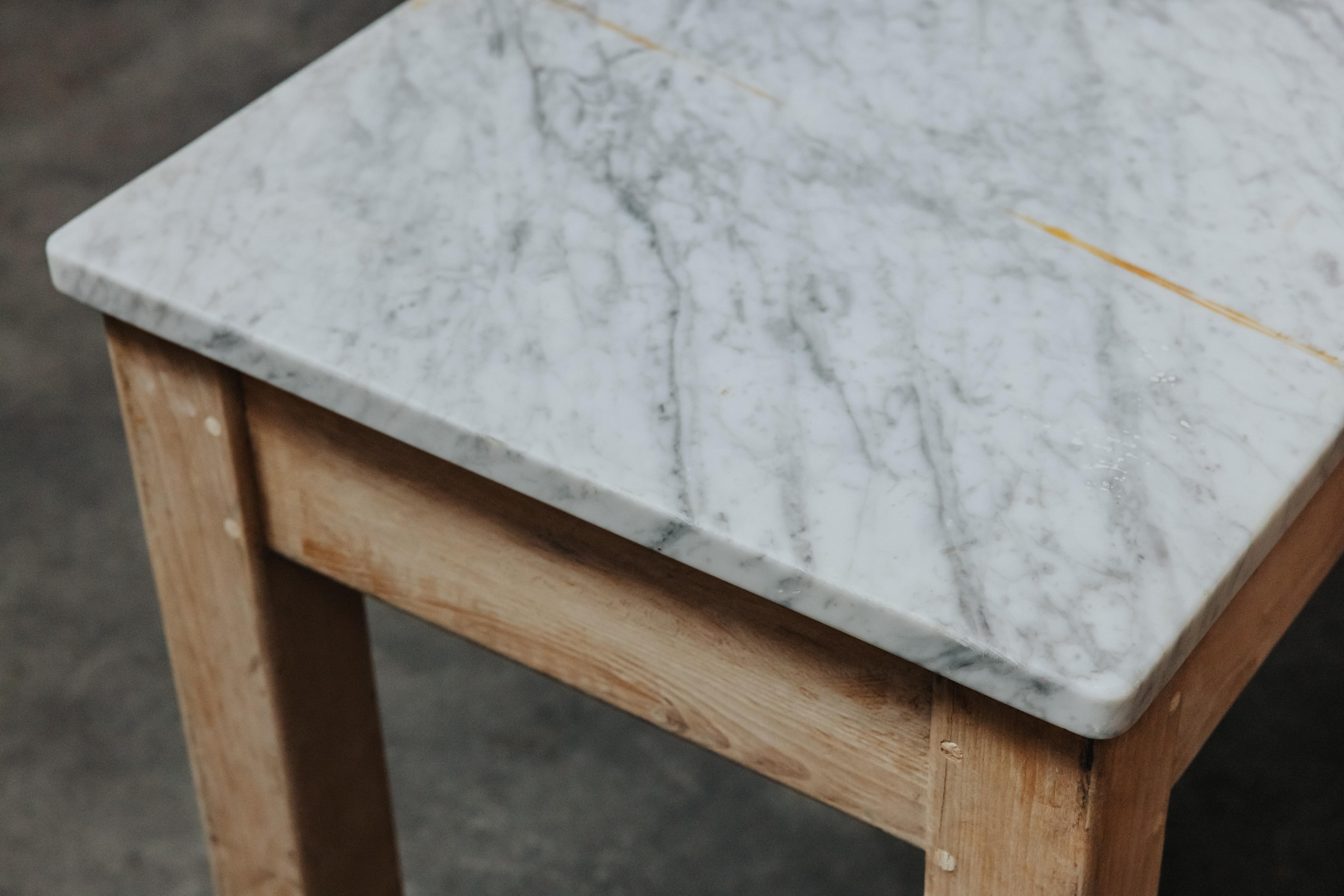 Vintage Marble Bakery Console Table From France, Circa 1940 For Sale 5