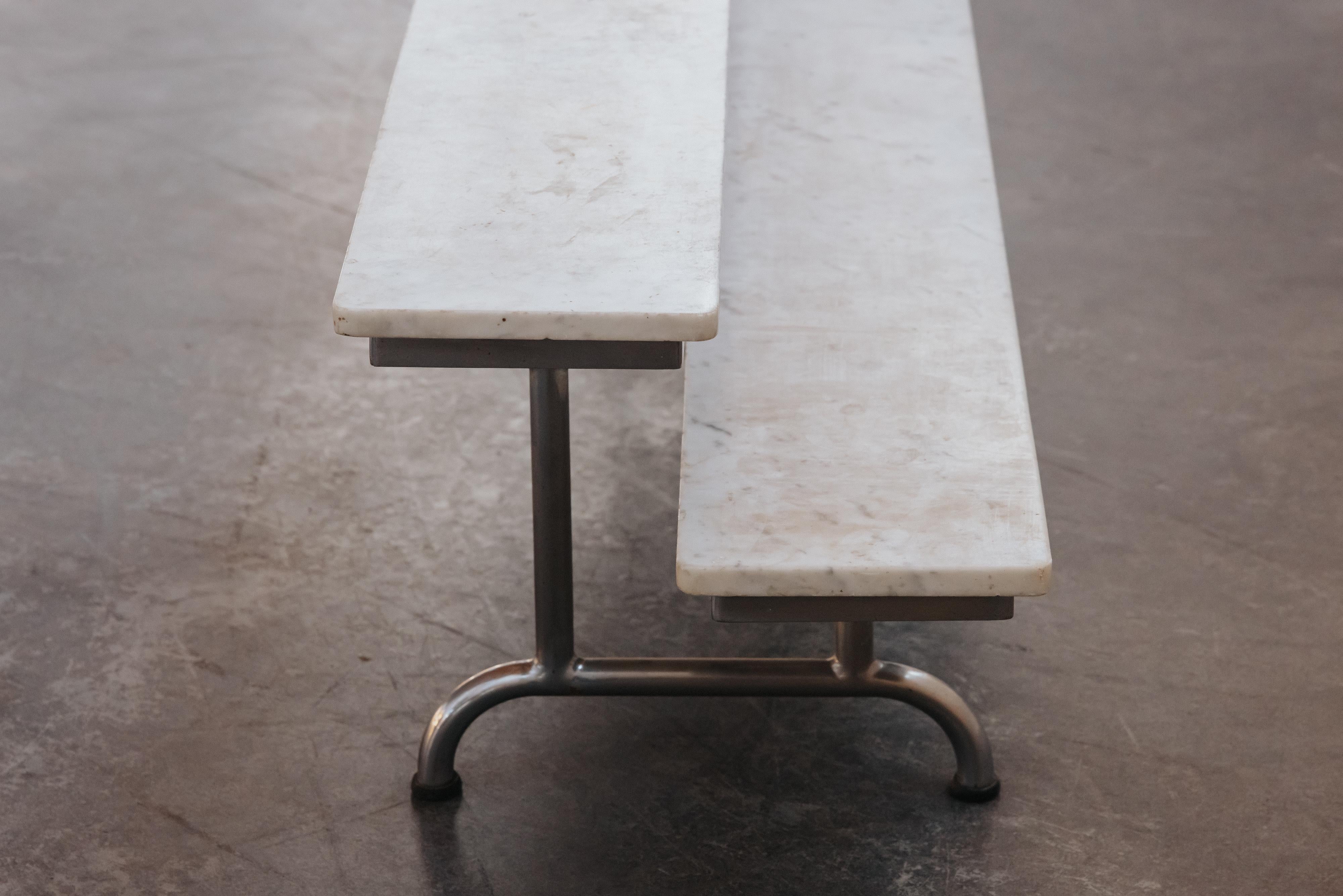 Vintage Marble Bakery Table From France, Circa 1950 For Sale 1