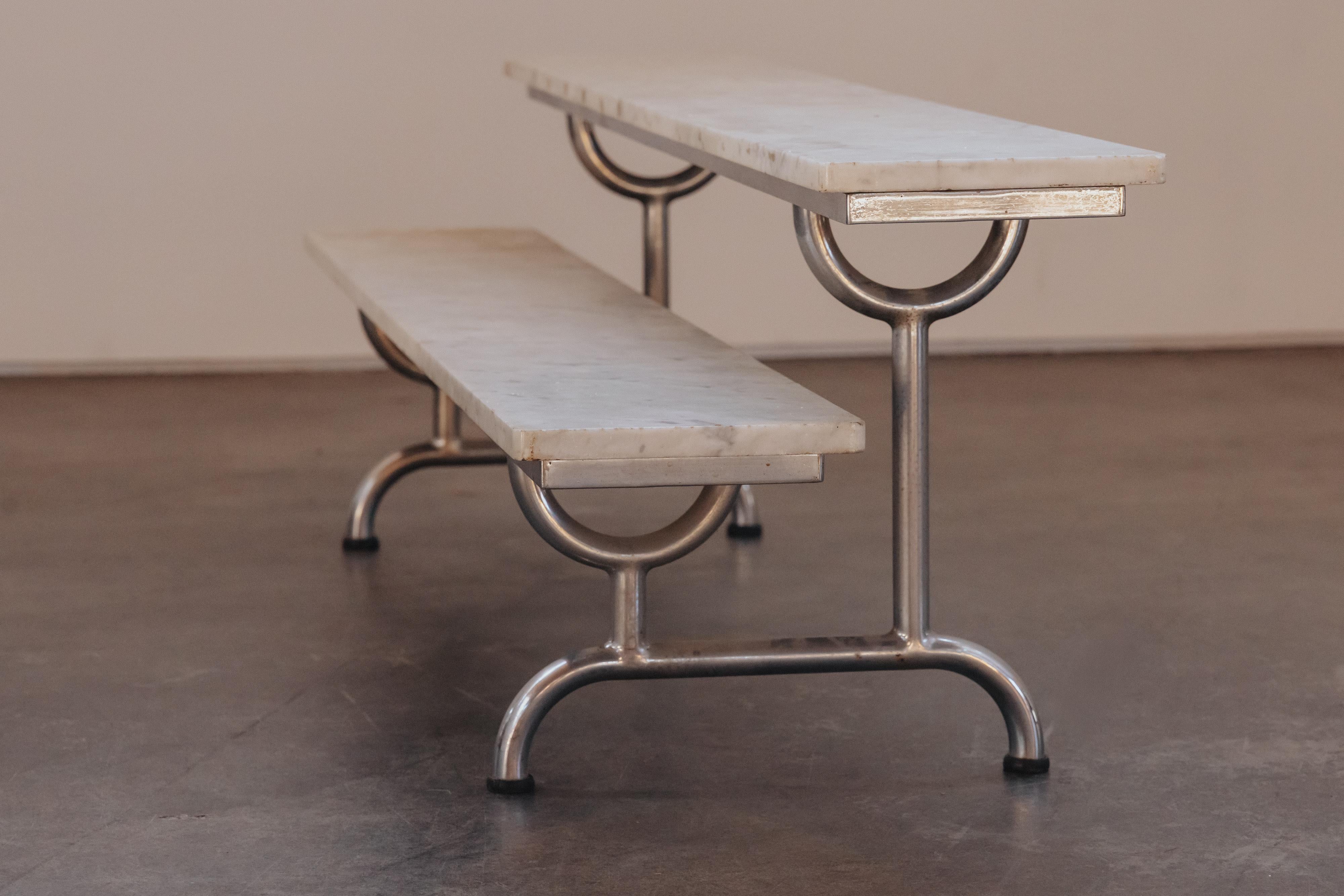 Vintage Marble Bakery Table From France, Circa 1950 For Sale 2