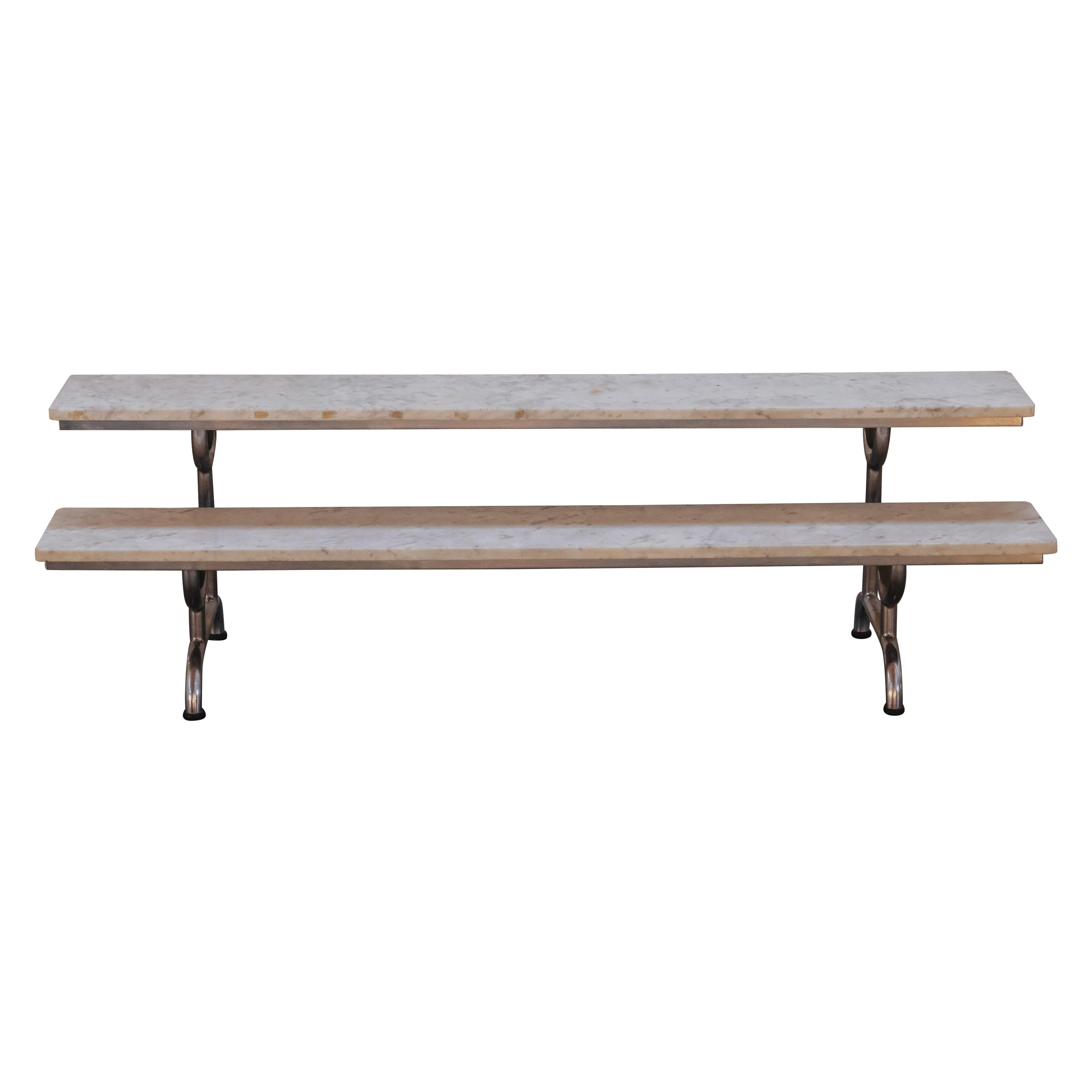Vintage Marble Bakery Table From France, Circa 1950 For Sale
