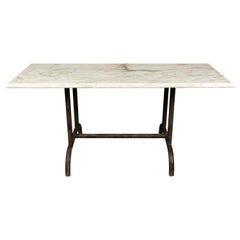 Vintage Marble Bistro Table, France, circa 1930