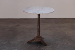 Vintage Marble Bistro Table From France, Circa 1940