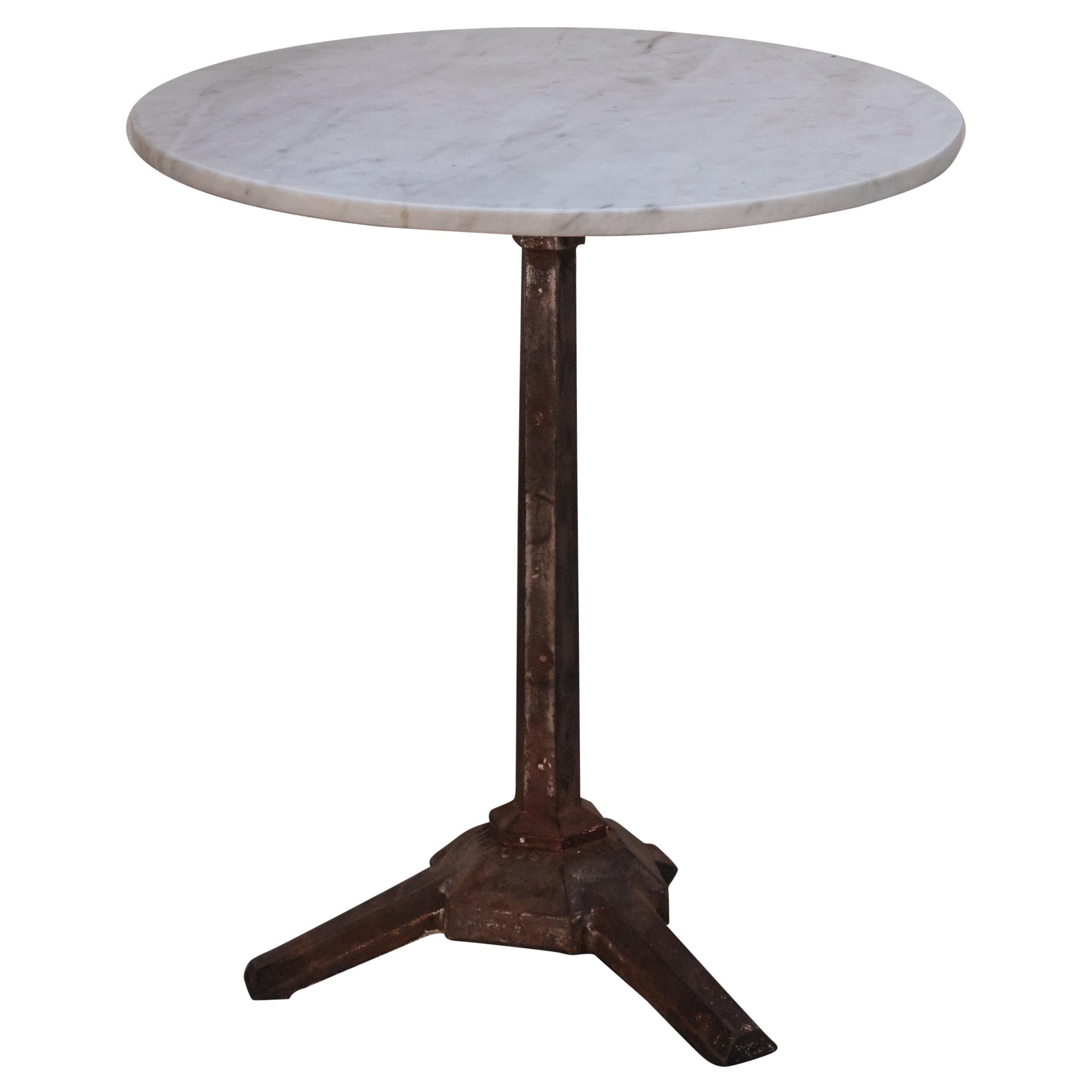 Vintage-Bistrotisch aus Marmor aus Frankreich, um 1940