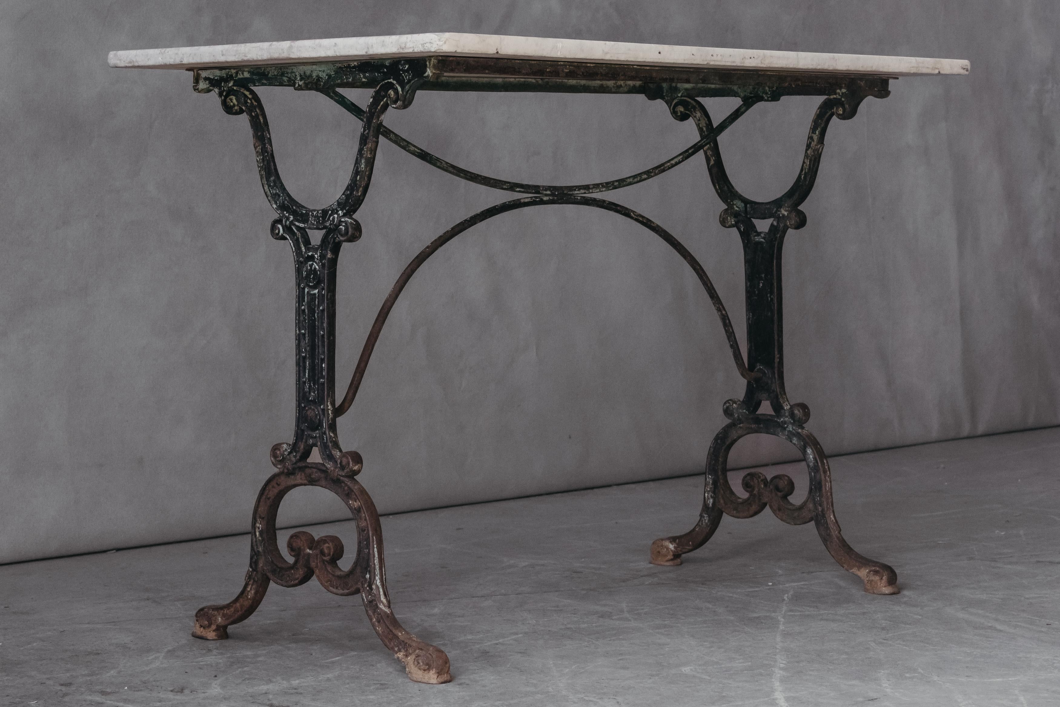 Mid-20th Century Vintage Marble Bistro Table from France, circa 1950 For Sale