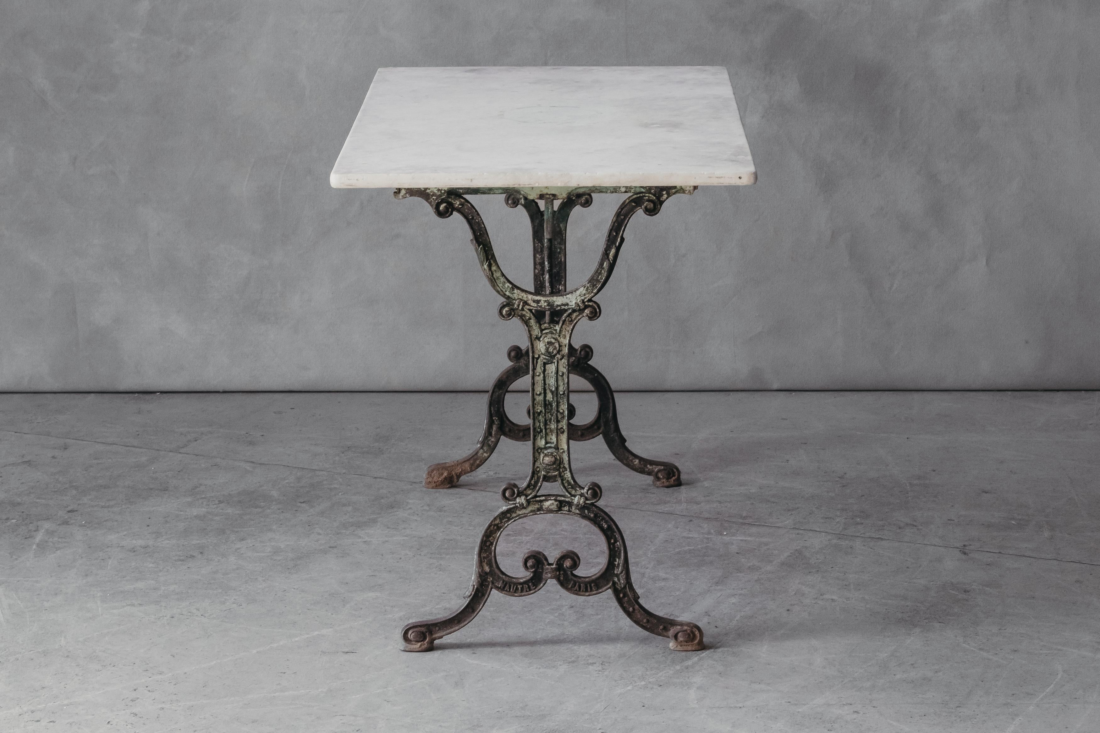 Vintage Marble Bistro Table from France, circa 1950 For Sale 2