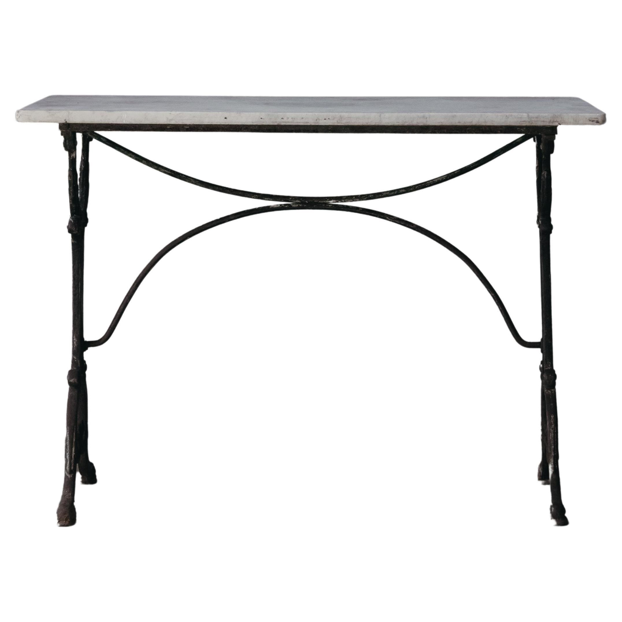 Vintage Marble Bistro Table from France, circa 1950 For Sale