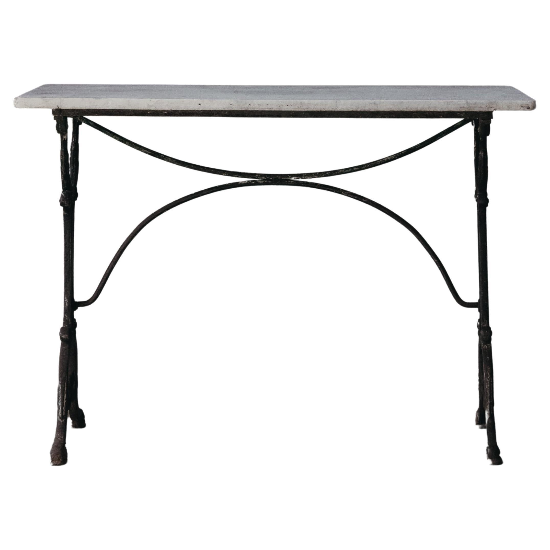 Table de bistrot vintage en marbre de France, circa 1950