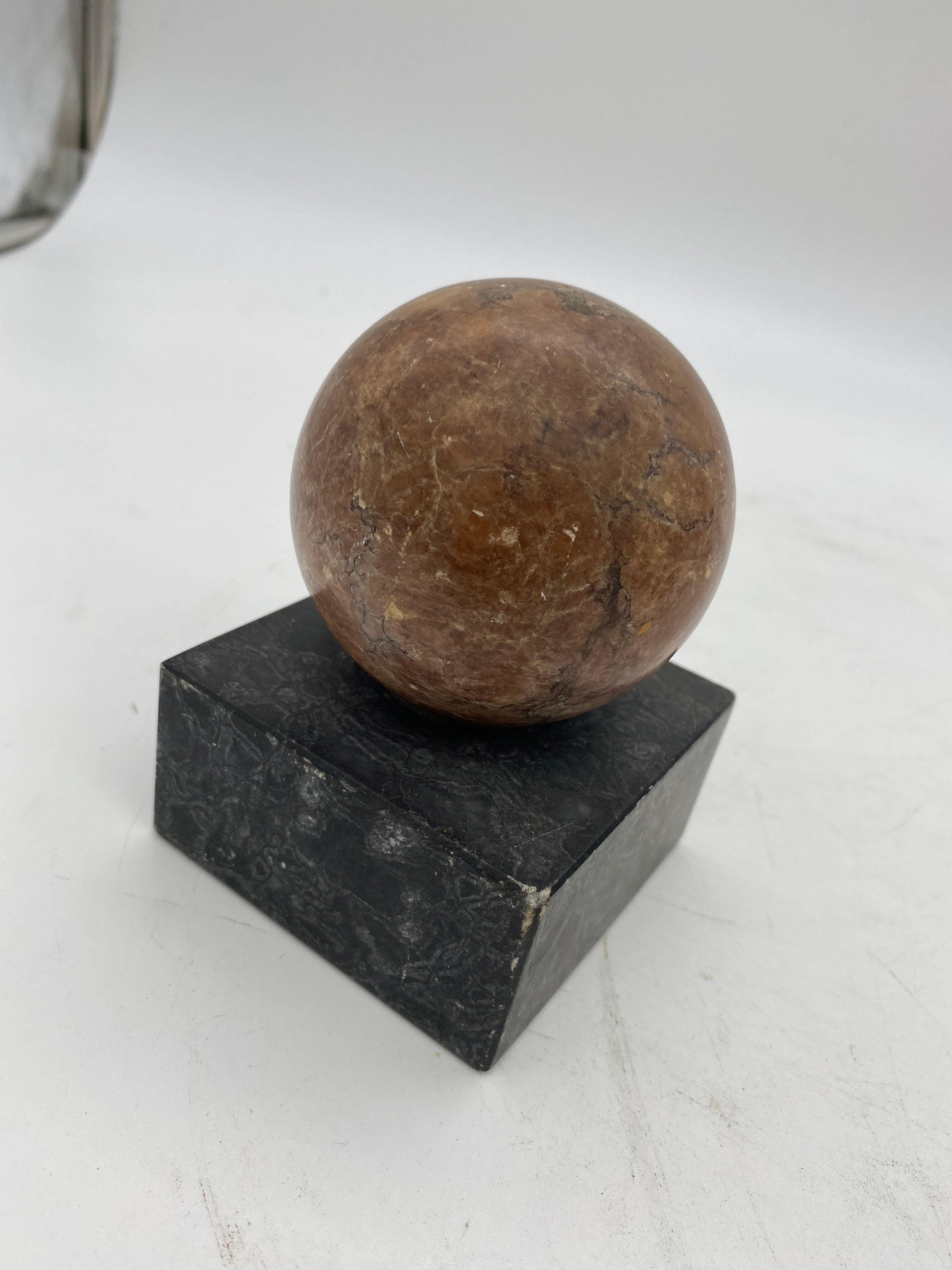 Vintage Marble, Brass, Resin, Glass Spheres with Stands Collection For Sale 7