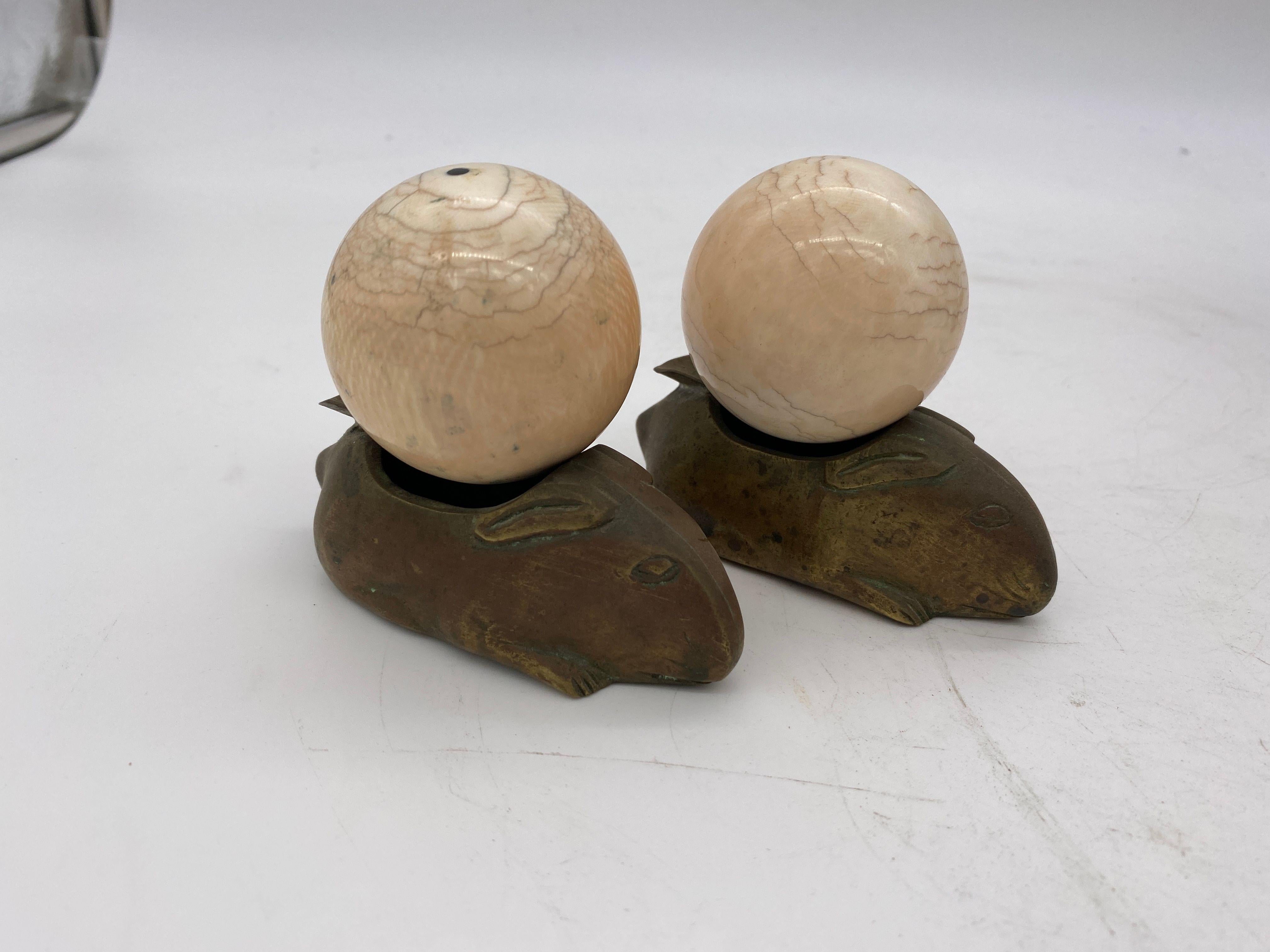 Vintage Marble, Brass, Resin, Glass Spheres with Stands Collection In Excellent Condition For Sale In Van Nuys, CA