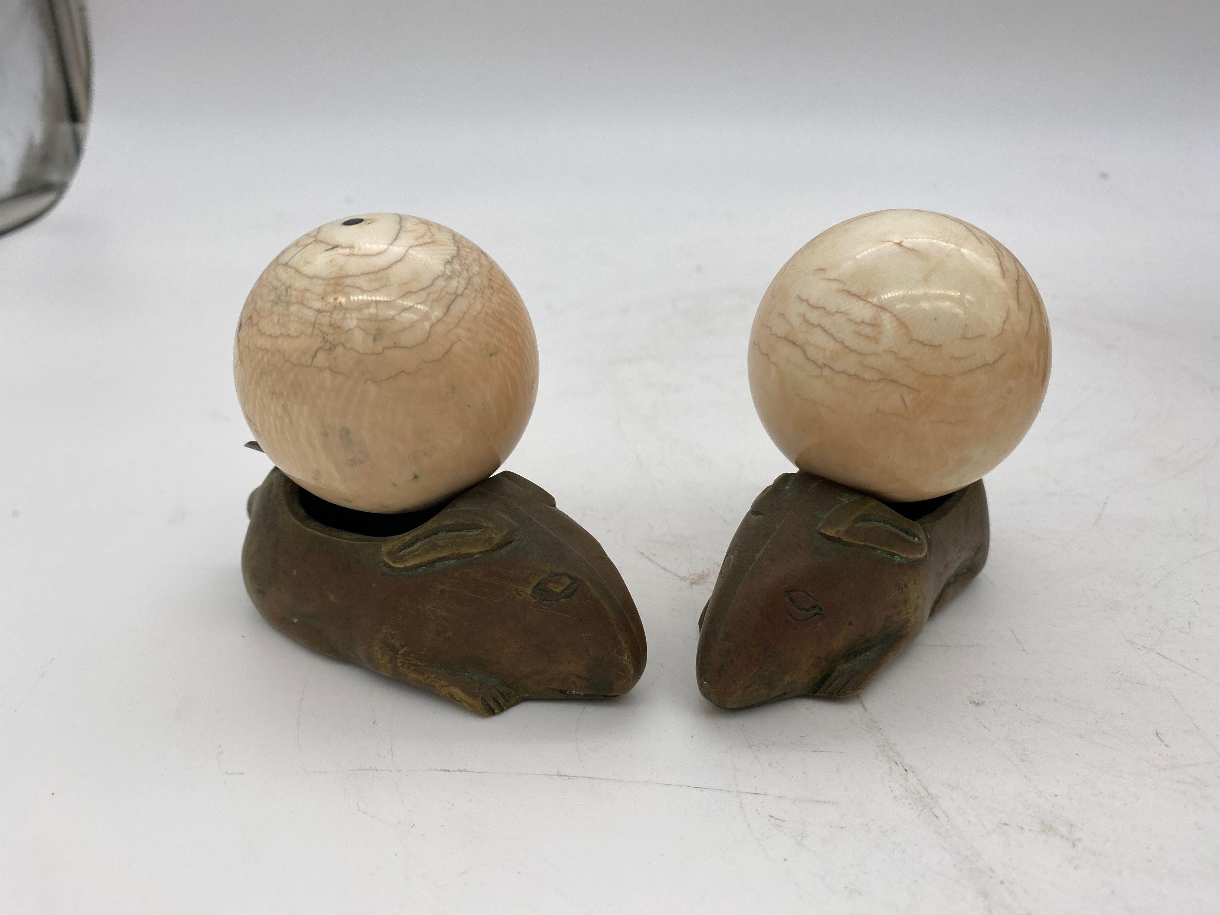 Mid-20th Century Vintage Marble, Brass, Resin, Glass Spheres with Stands Collection For Sale