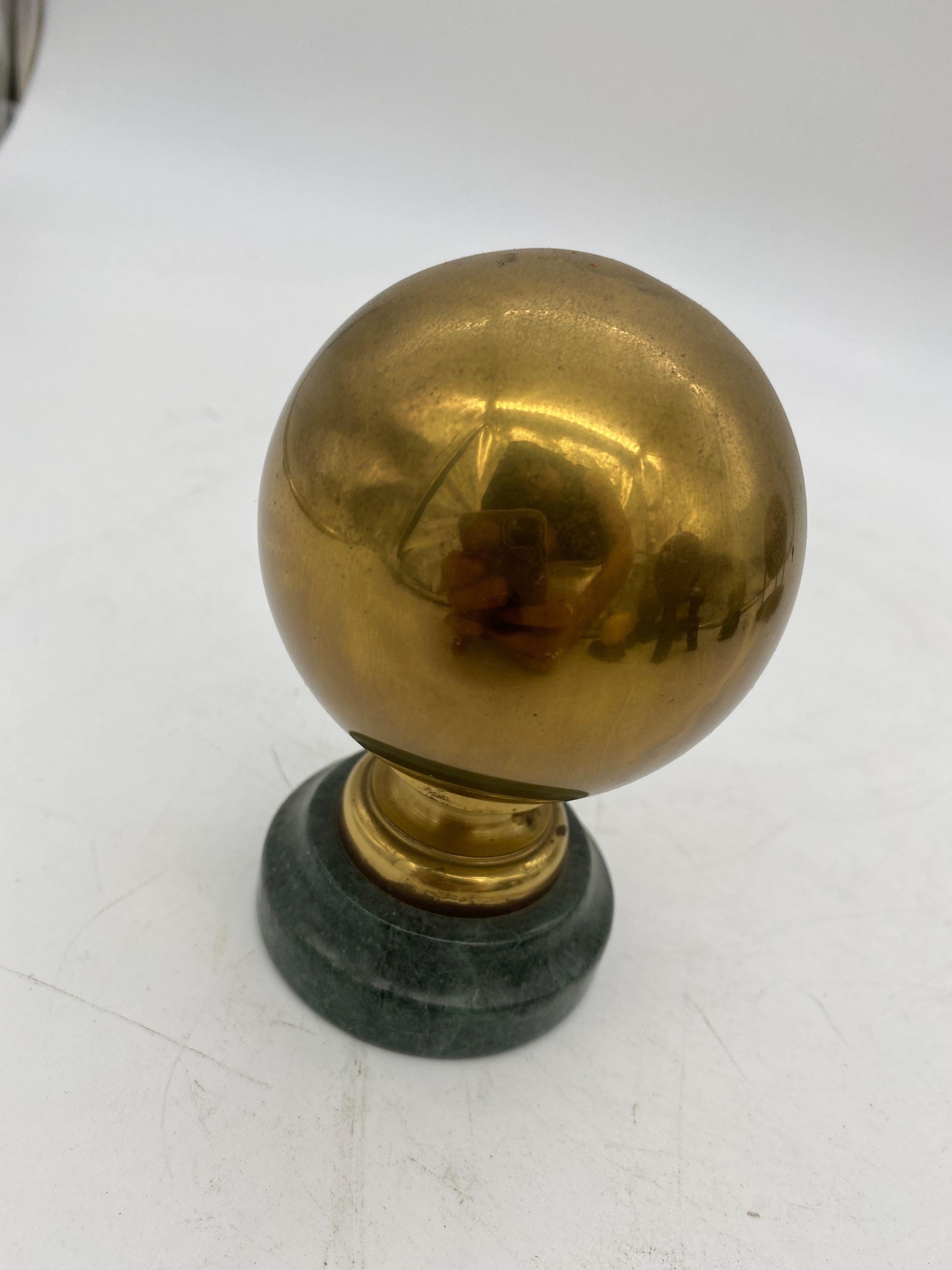 Vintage Marble, Brass, Resin, Glass Spheres with Stands Collection For Sale 5