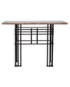 Vintage Marble & Bronze Console Table Attributed To Jean Michael Wilmotte
