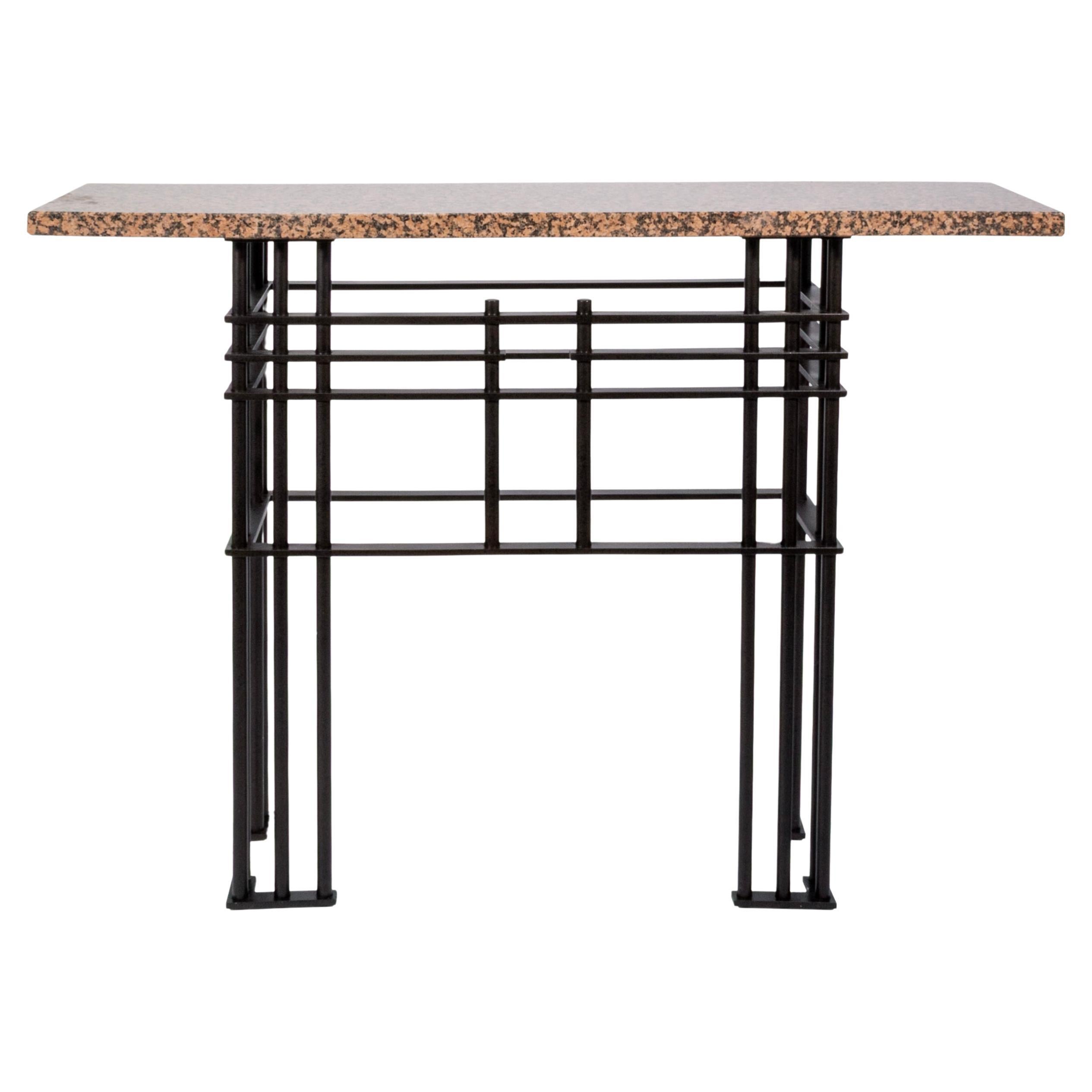 Vintage Marble & Bronze Console Table Attributed To Jean Michael Wilmotte For Sale
