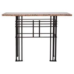 Vintage Marble & Bronze Console Table Attributed To Jean Michael Wilmotte
