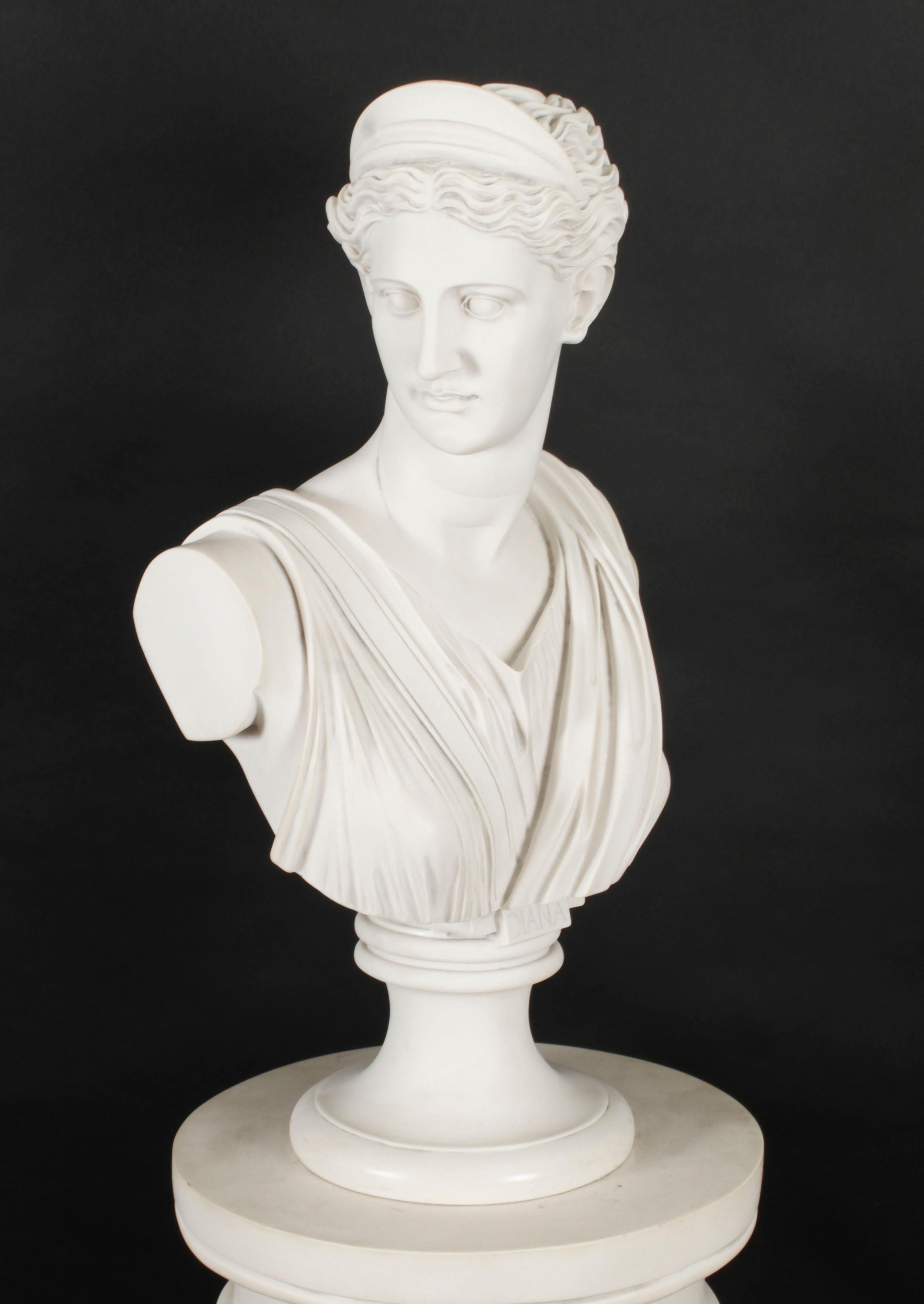 Vintage Marble Bust Diana, 20th Century 8