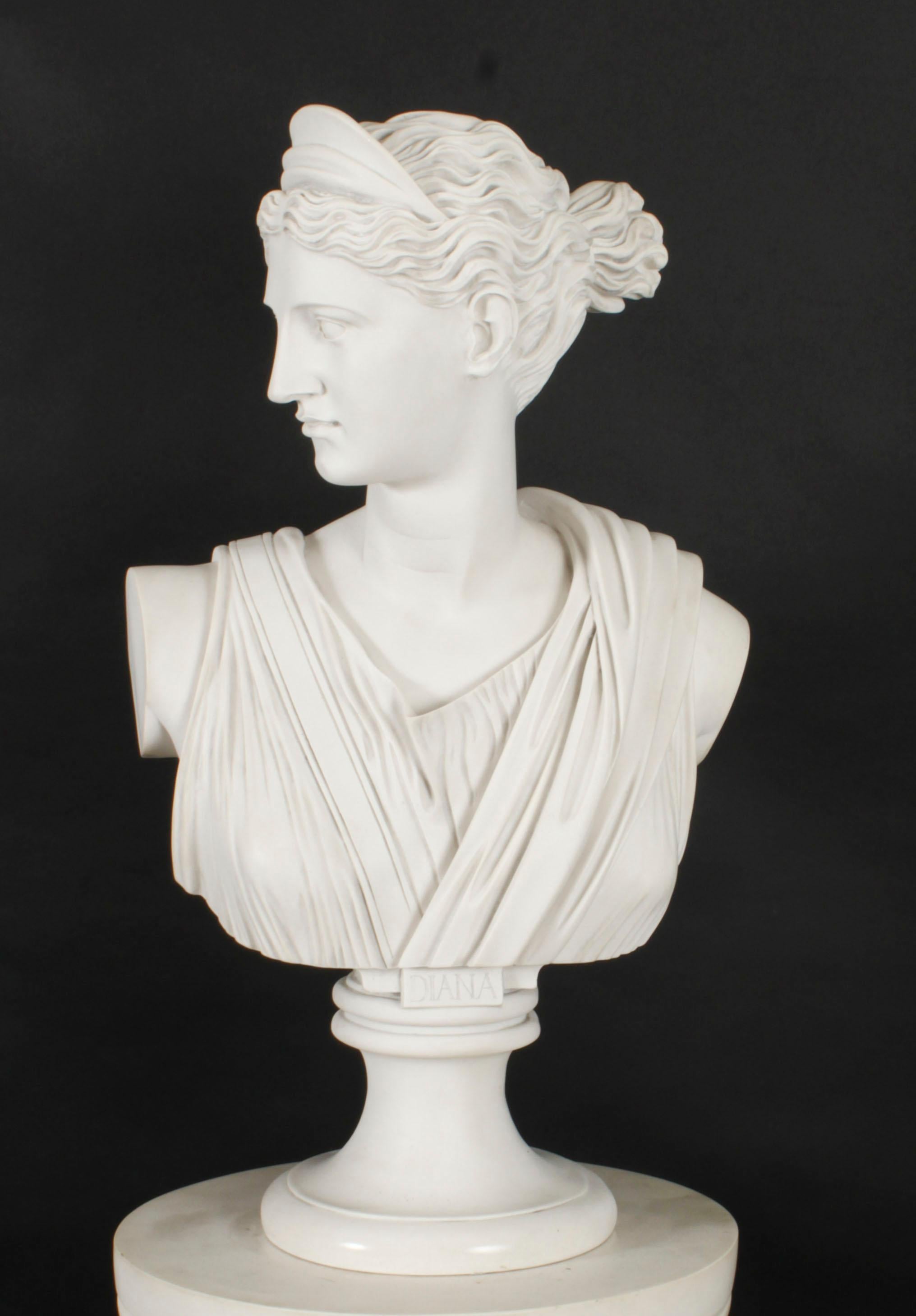Vintage Marble Bust Diana, 20th Century 12