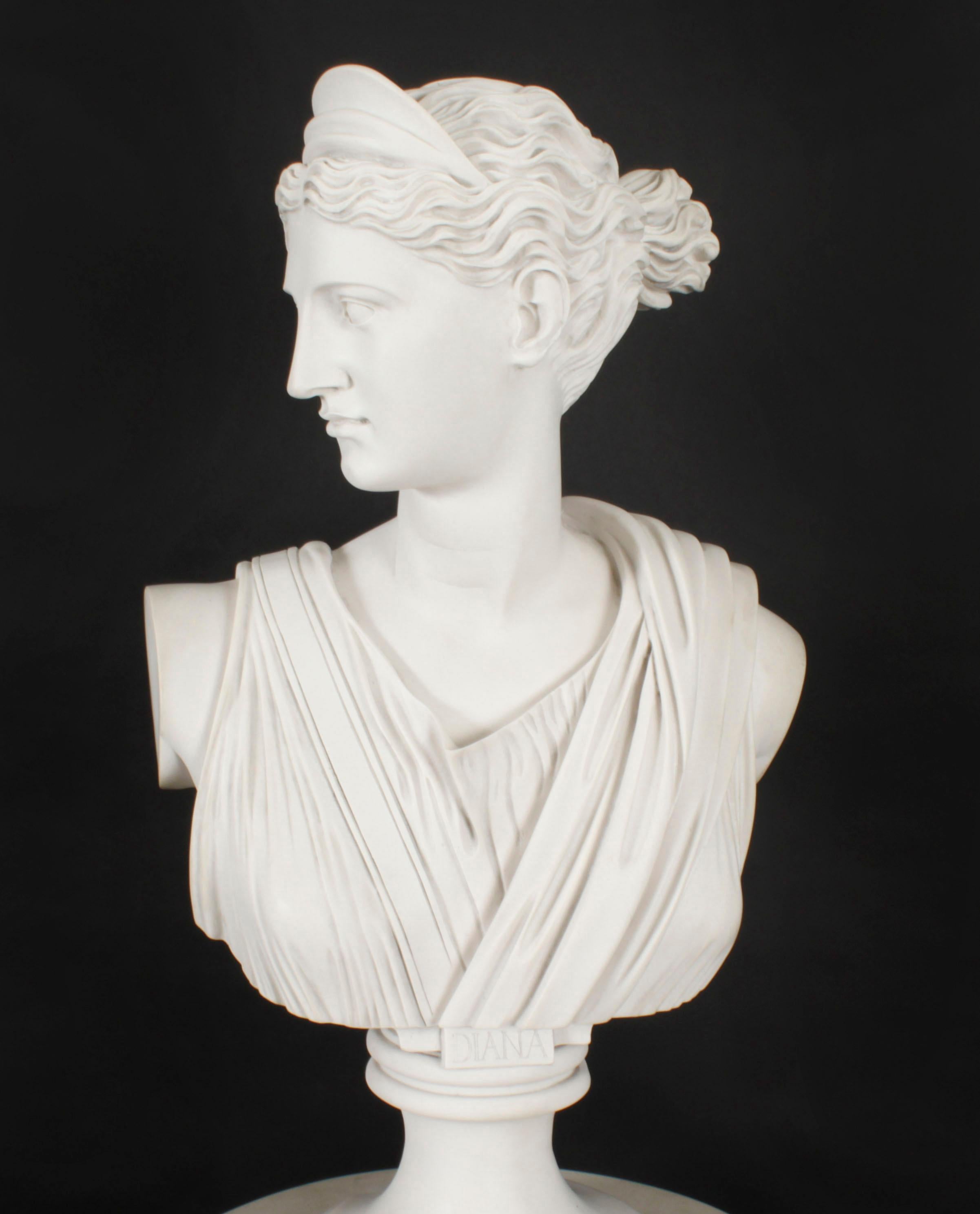 Late 20th Century Vintage Marble Bust Diana, 20th Century