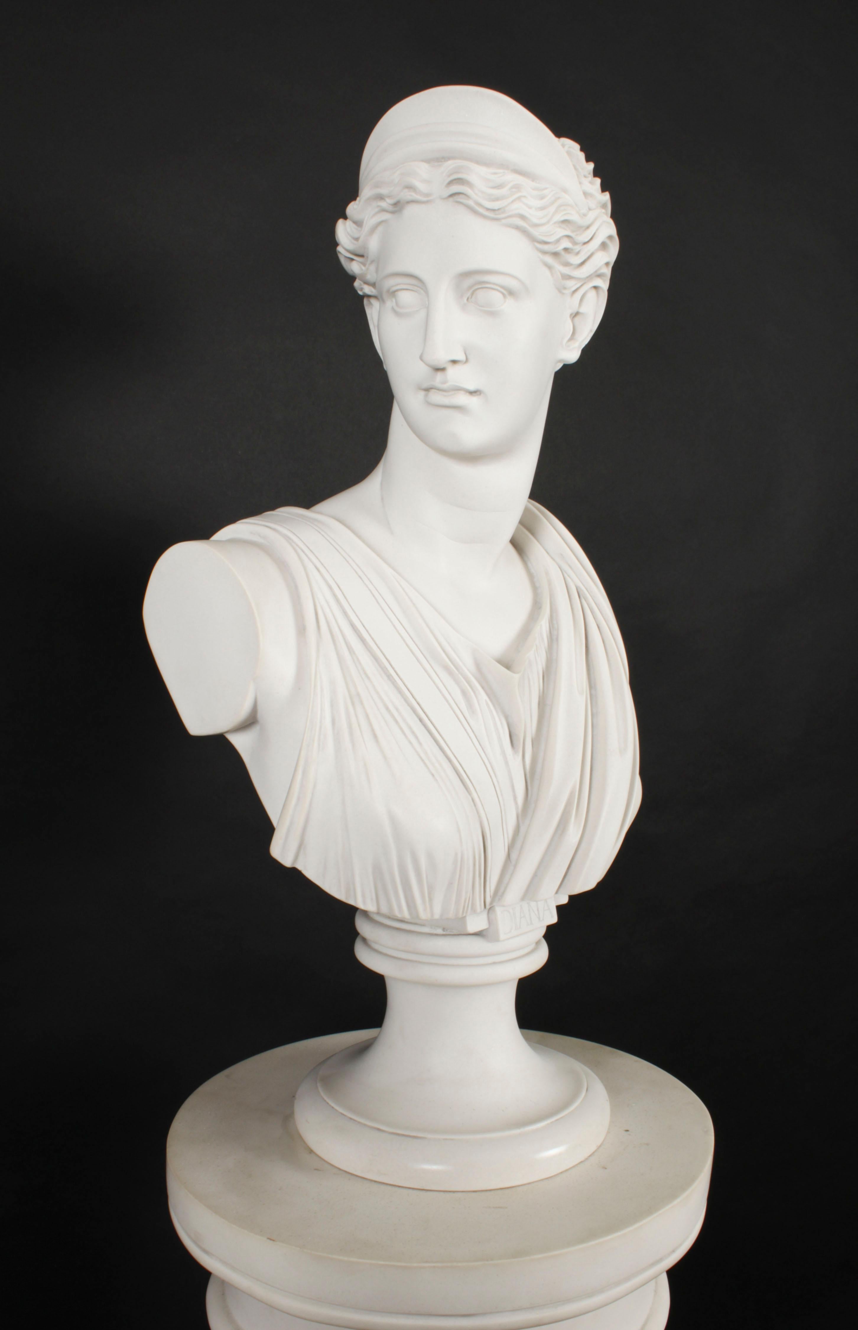 Vintage Marble Bust Diana, 20th Century 3