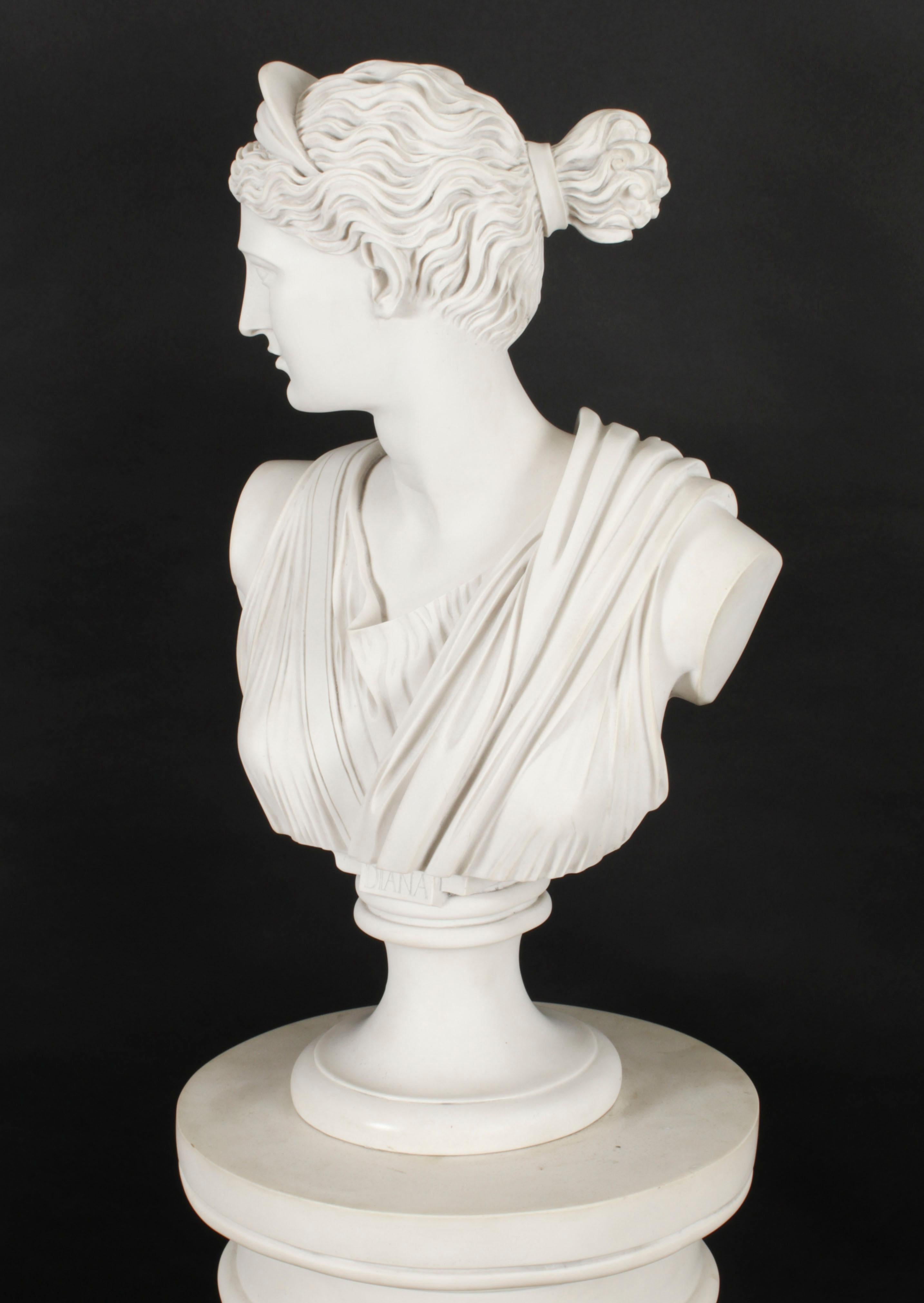 Vintage Marble Bust Diana, 20th Century 4