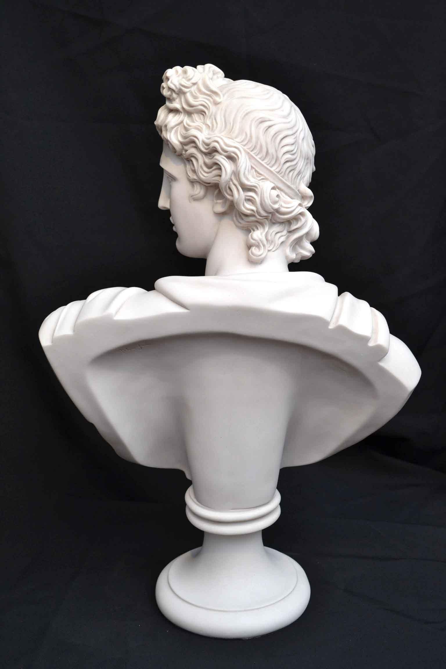 Vintage Marble Bust of Greek God Apollo 20th C In Good Condition In London, GB
