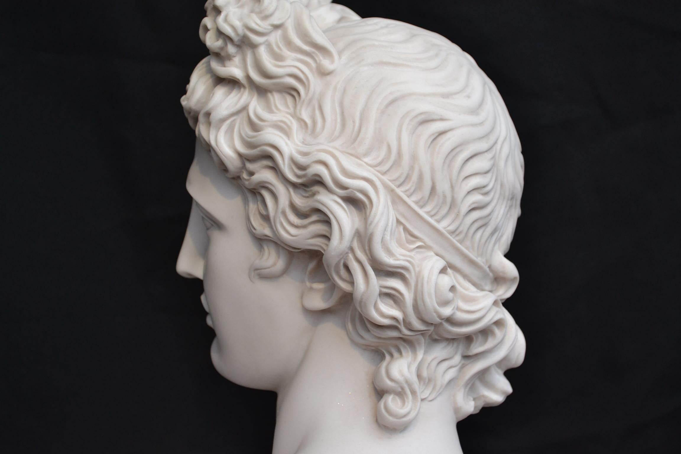 Late 20th Century Vintage Marble Bust of Greek God Apollo 20th C